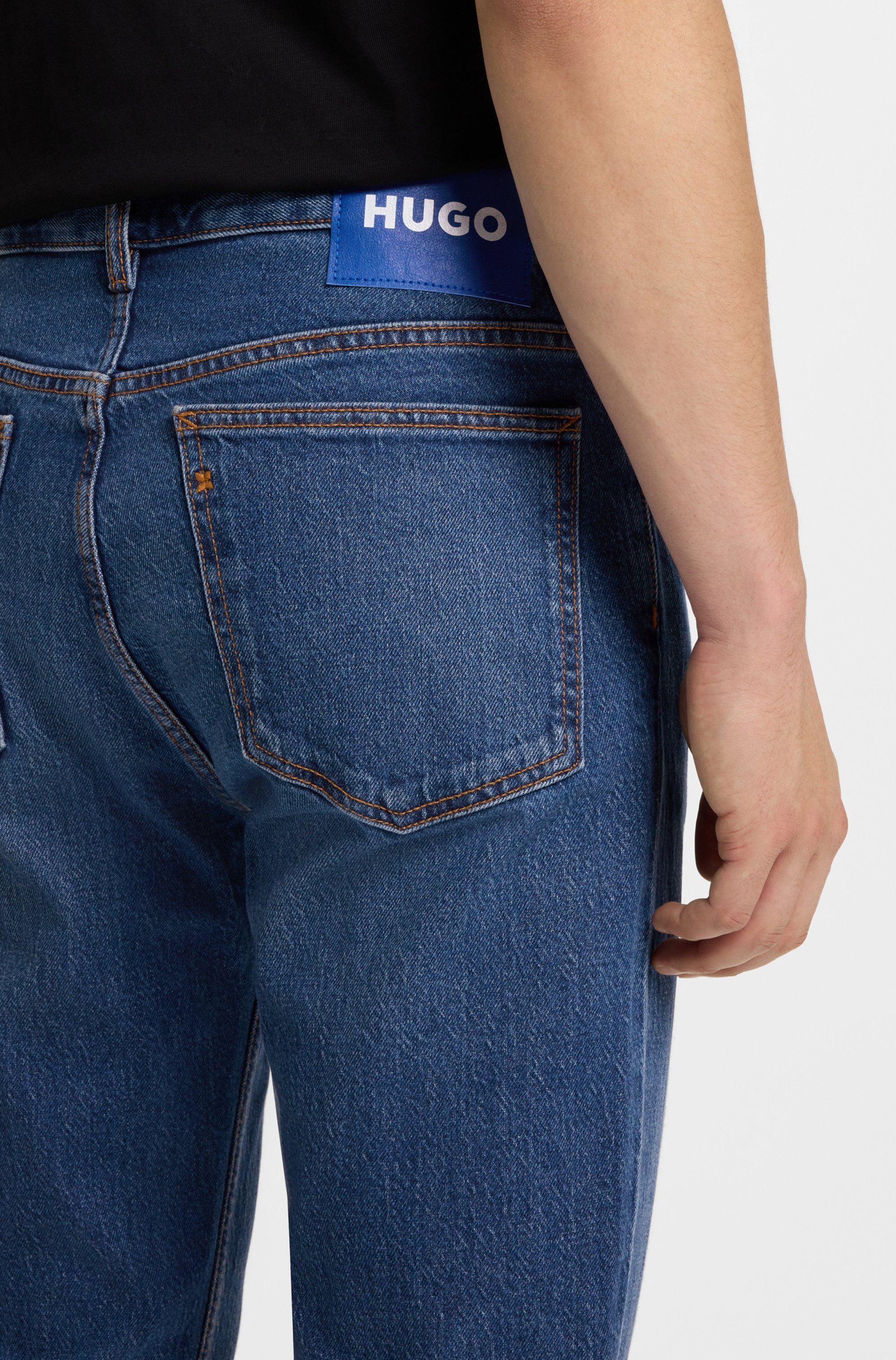 HUGO Blue Slim-fit-Jeans »Ash« mit Stone-washed-Finish