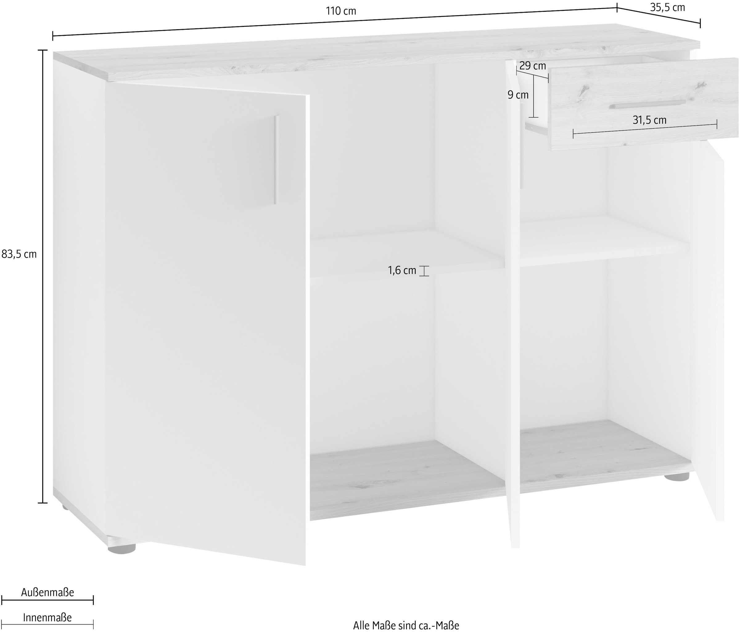 byLIVING Kommode »Jakob«, Breite 110 cm