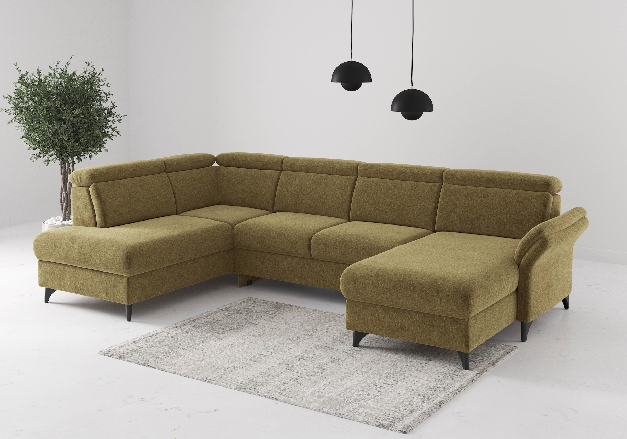 Sit & More Glendale U-Shape Sectional Sofa olive 8