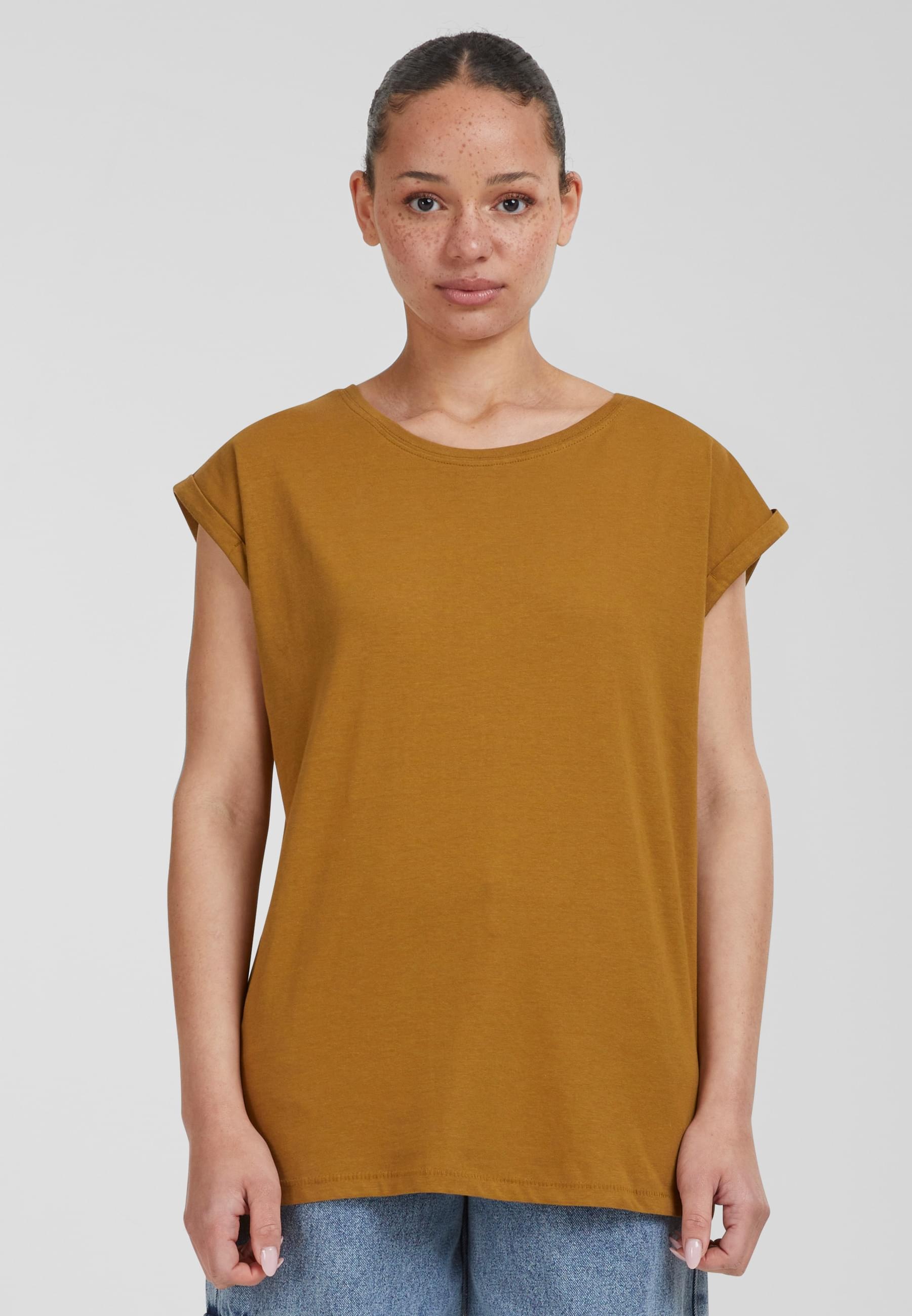 URBAN CLASSICS Kurzarmshirt »Urban Classics Damen Ladies Extended Shoulder Tee«, (1 tlg.)