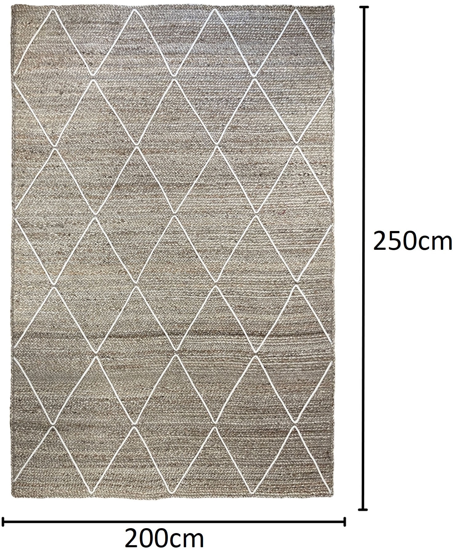 Myflair Möbel & Accessoires Teppich »Juna Essence«, rechteckig, 10 mm Höhe, Juteteppich, handgeflochten, meliert, Rauten Muster, auch als Läufer