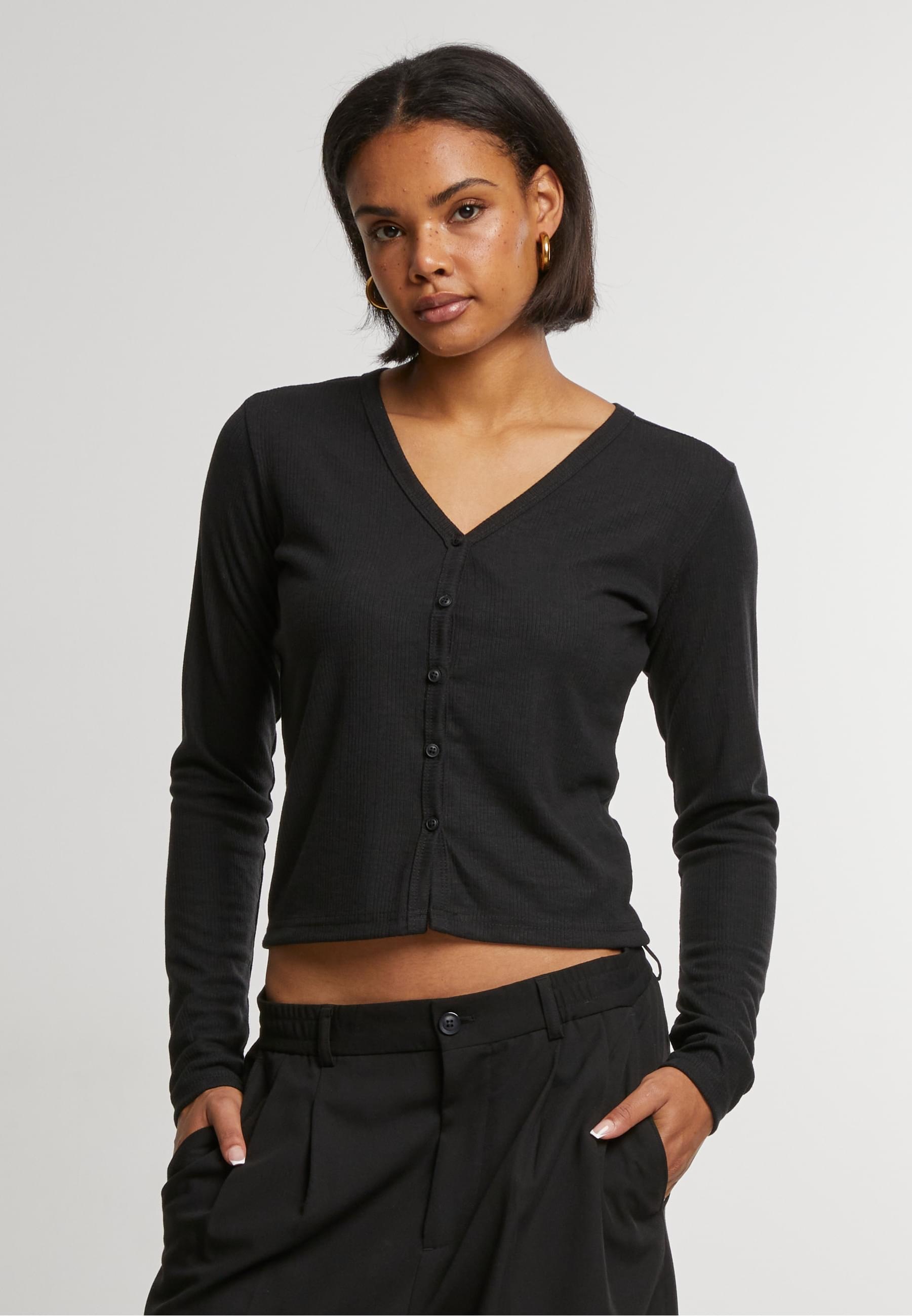 URBAN CLASSICS Strickjacke »Urban Classics Ladies Rib Cardigan«
