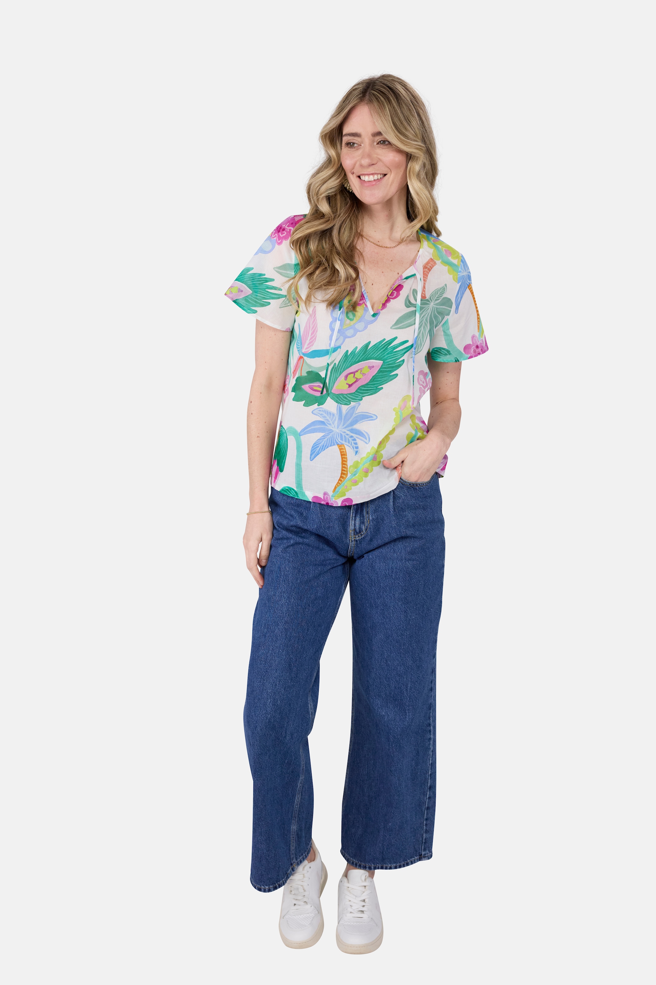 Lieblingsstück Schlupfbluse, mit Tropicalprint