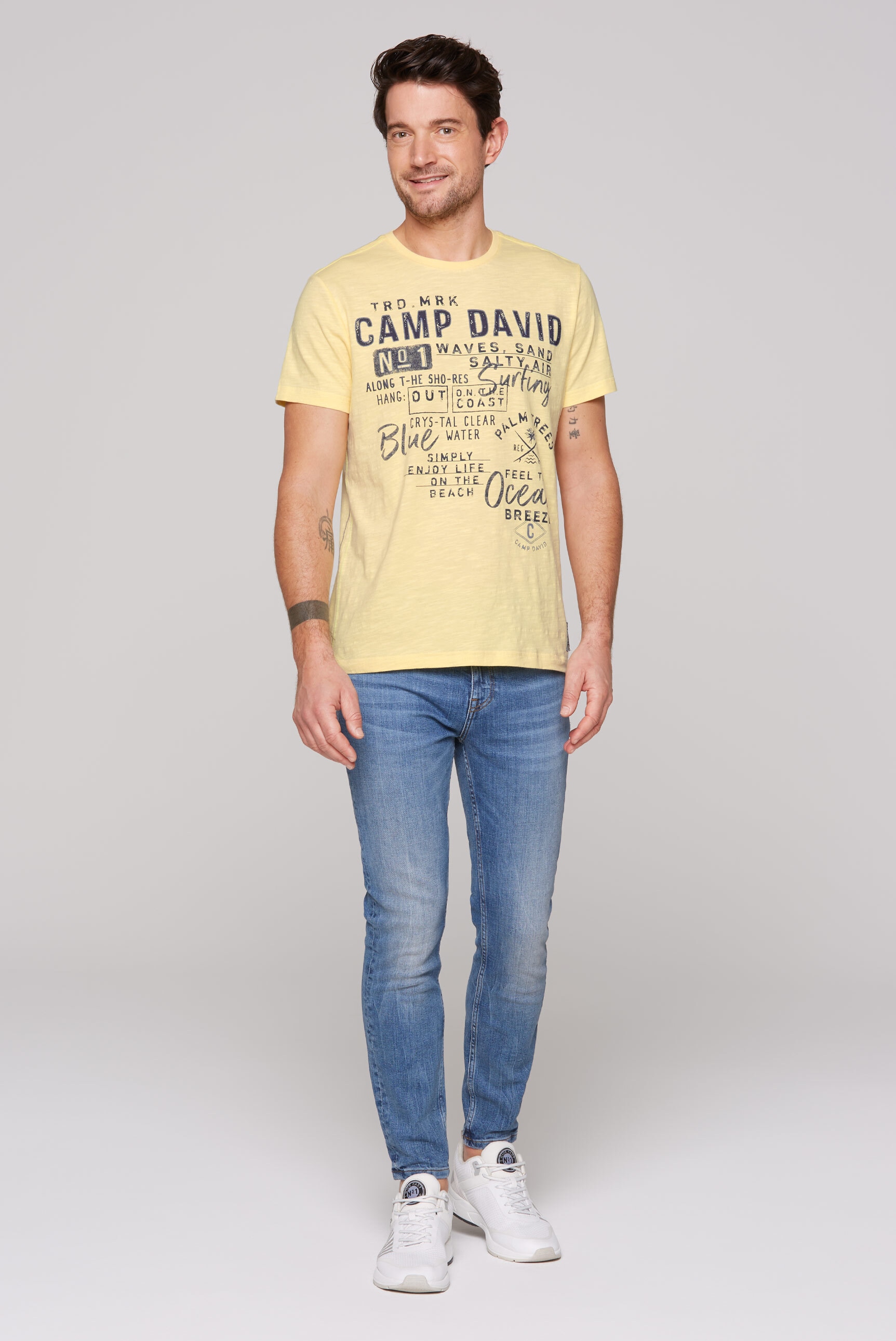 CAMP DAVID Rundhalsshirt, aus Baumwolle