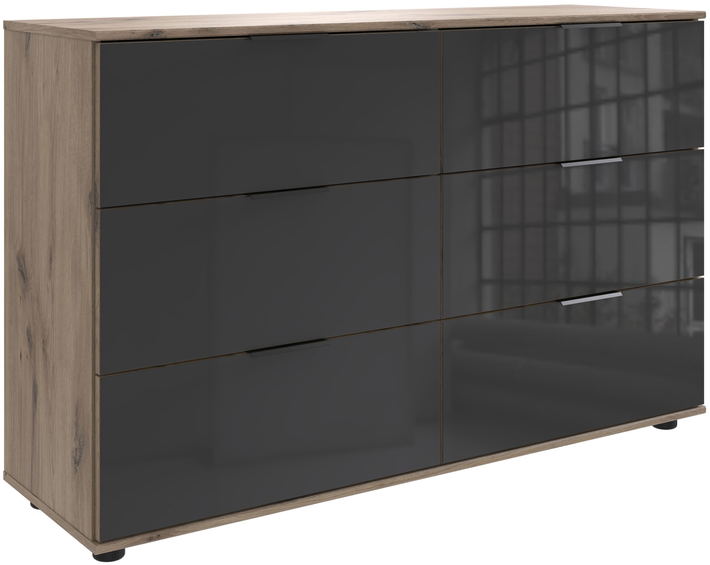 Wimex Schubkastenkommode "Leonberg, Sideboard mit 6 Schubladen", mit Glasfr günstig online kaufen