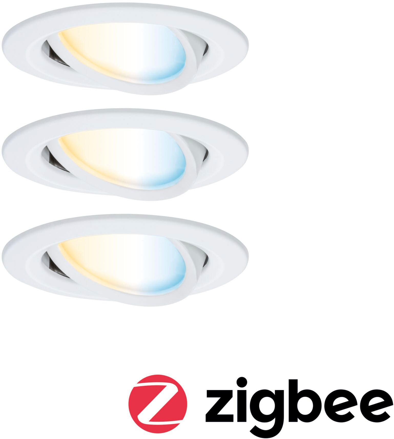 Paulmann LED Einbauleuchte »LED Einbauleuchte Nova Coin rund 84mm 50°«, 3 flammig, Leuchtmittel LED-Modul | LED fest integriert, Memoryfunktion, Farbwechsler, Farbsteuerung, Dimmer, Smart Home