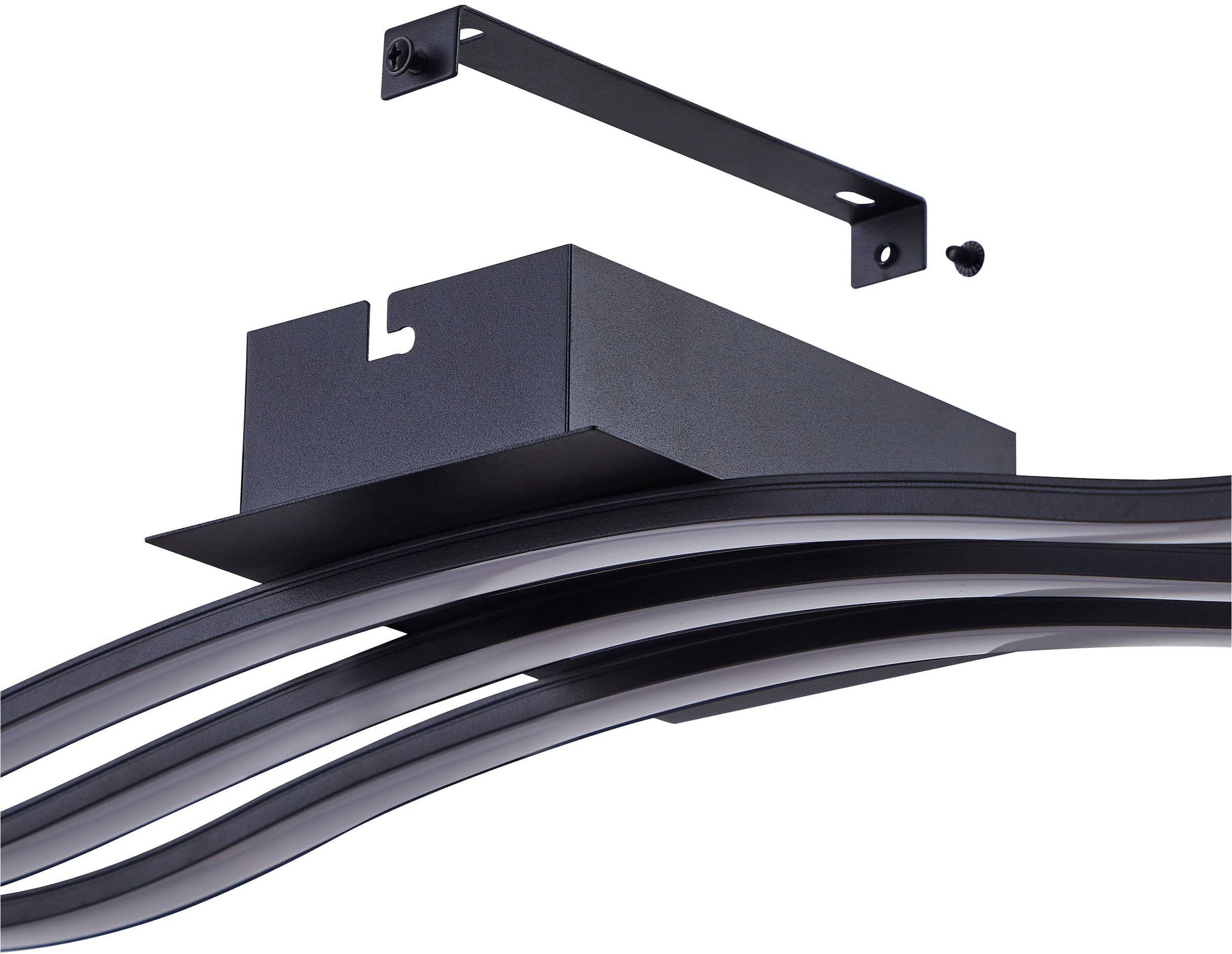 EGLO Deckenleuchte »Roncade 1 Deckenlampe, Flurlampe aus Aluminium, Stahl und Kunststoff« LED-Modul 1 Stk. Warmweiß Deckenlampe 65 x 13 cm, Flurlampe, Küchenlampe, Wohnzimmerlampe