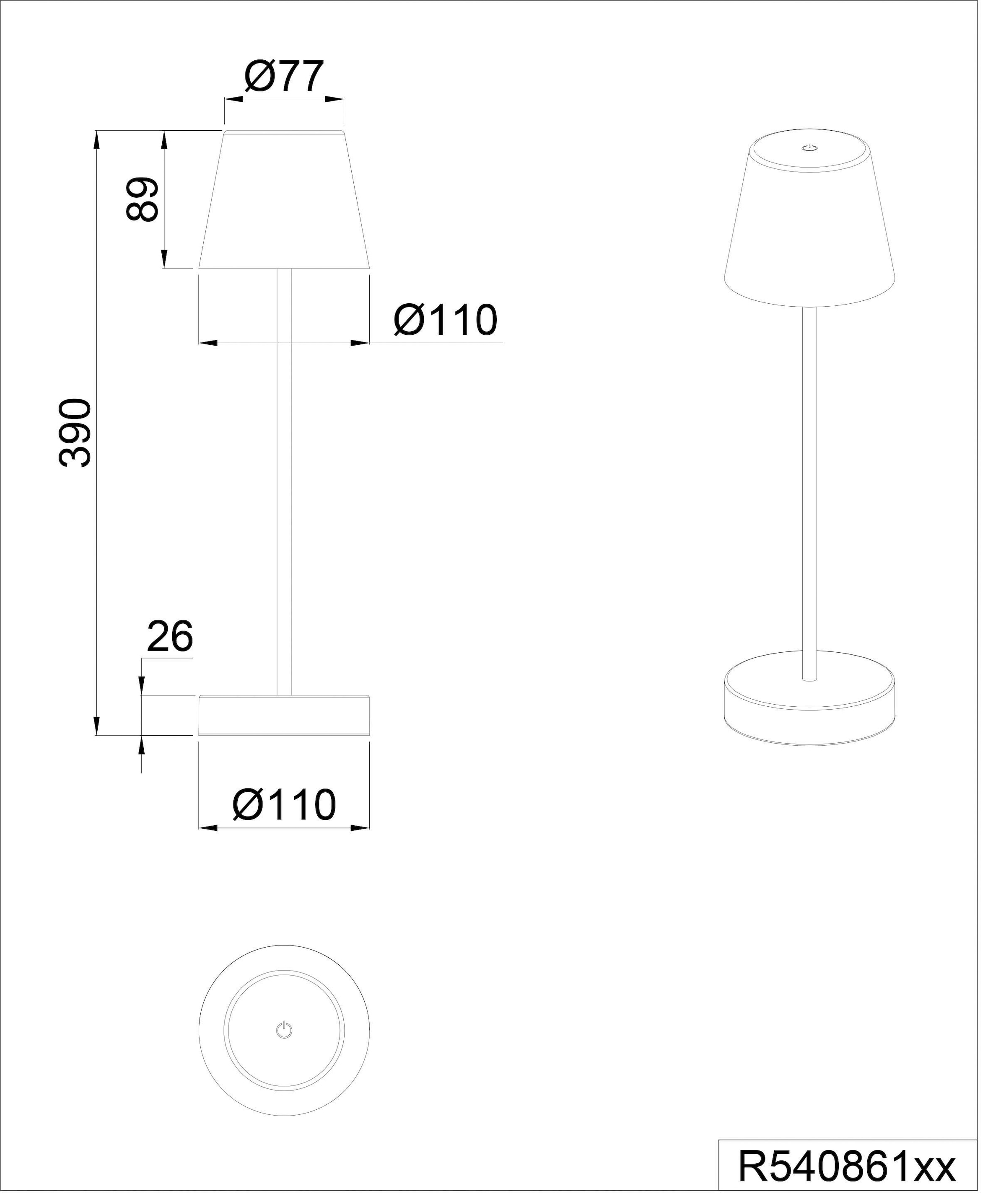 Touch 1 LED Tischlampe Außen-Tischleuchte bestellen dimmbar Akku, Anschluss TRIO | flammig-flammig, Lichtfarbe Leuchten BAUR einstellbar, »Martinez«, USB-C