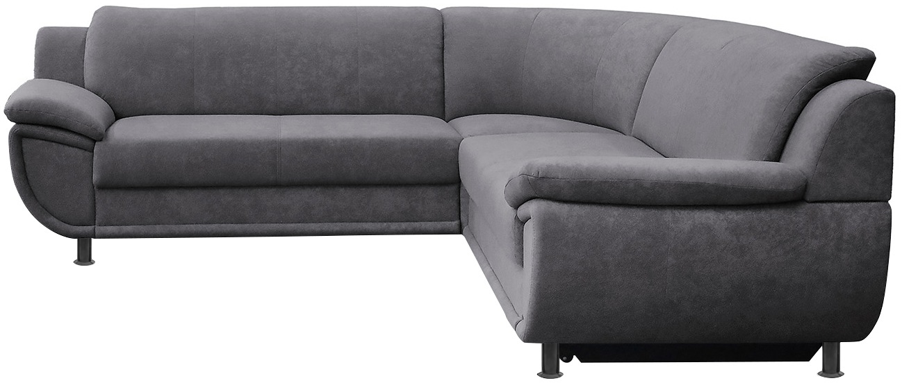 TRENDMANUFAKTUR Ecksofa »Rondo wahlweise mit Schlaffunktion, 267x247 cm (BxT), breite Armlehnen«, L-Form, wahlweise mit Federkern bestellbar, Füße schwarz