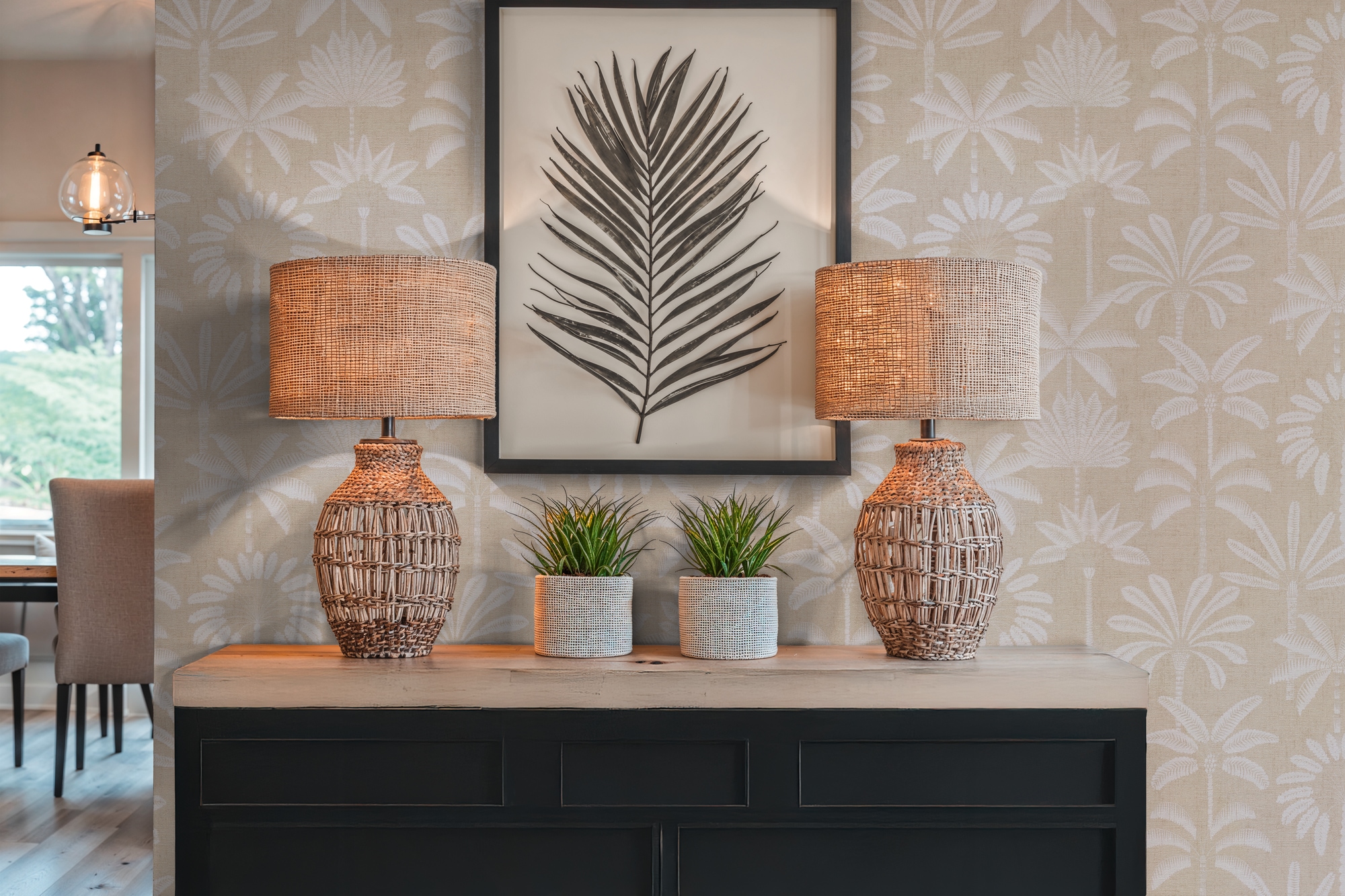 A.S. Création Vliestapete »Cuba II Palmen Silhouette« Retro | floral | tropisch leicht strukturiert Stilisiertes Palmenmotiv mit dekorativer, ruhiger Ausstrahlung