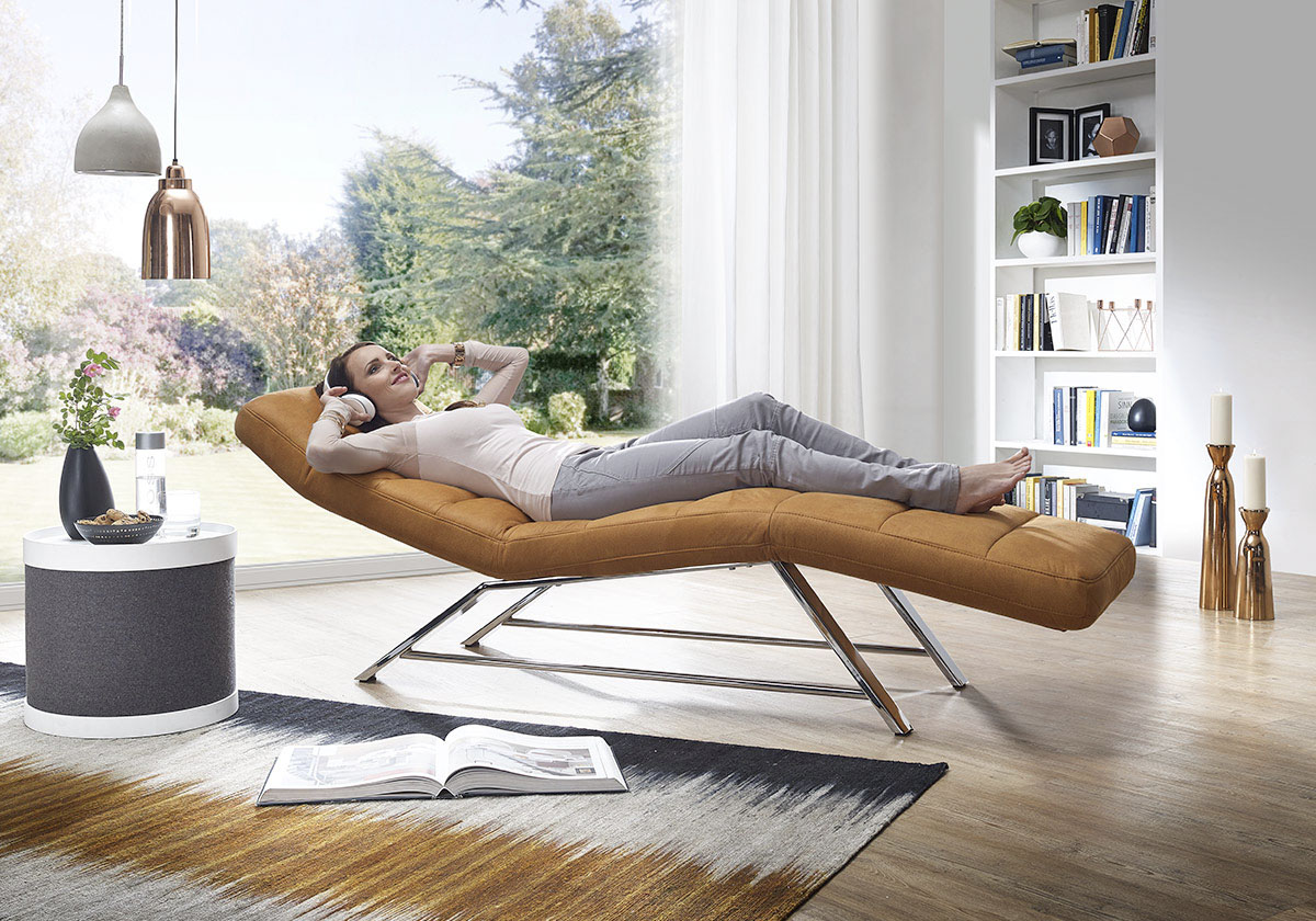 W.SCHILLIG Relaxliege "daily dreams bequem und elegant, B/T 75/170cm" Funktionsliege wahlweise mit Motor, Gestell Chrom, Breite 75 cm