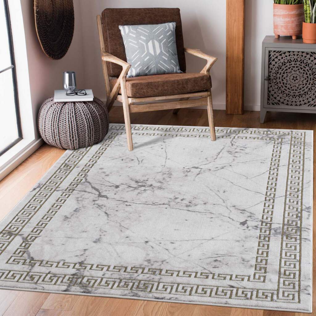 Teppich CARPET CITY "Noa 9273", gold (goldfarben), B:80cm H:11mm L:300cm, Kunstfaser, Teppiche, Teppich, Läufer, Kurzflor, Modern, Weicher Flor, Pflegeleicht, Wohnzimmer