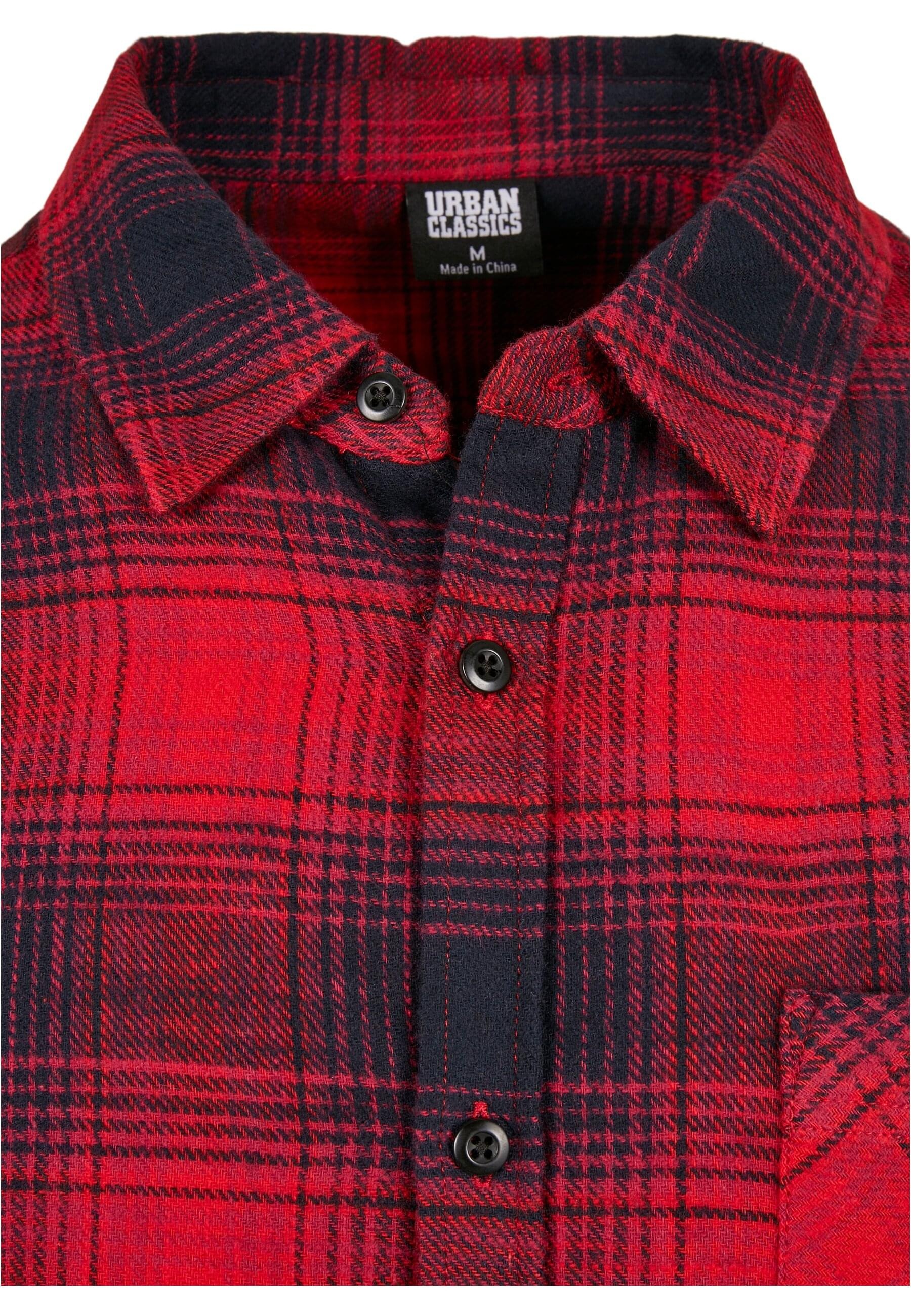 URBAN CLASSICS Langarm-Poloshirt »Urban Classics Herren Oversized Checked Grunge Shirt«, (1 tlg.)