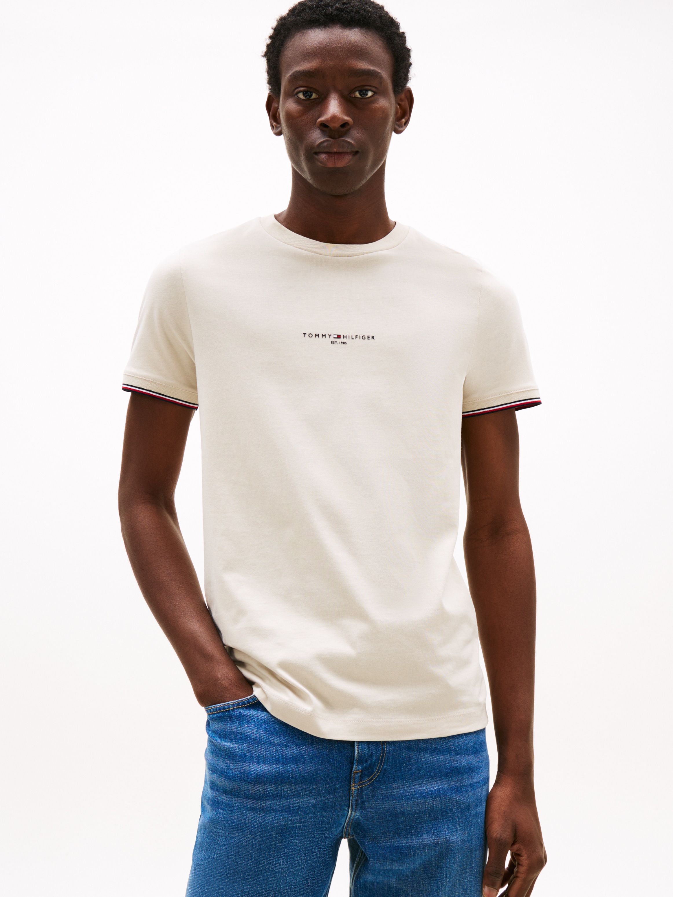 Tommy Hilfiger T-Shirt "TOMMY LOGO TIPPED TEE" günstig online kaufen