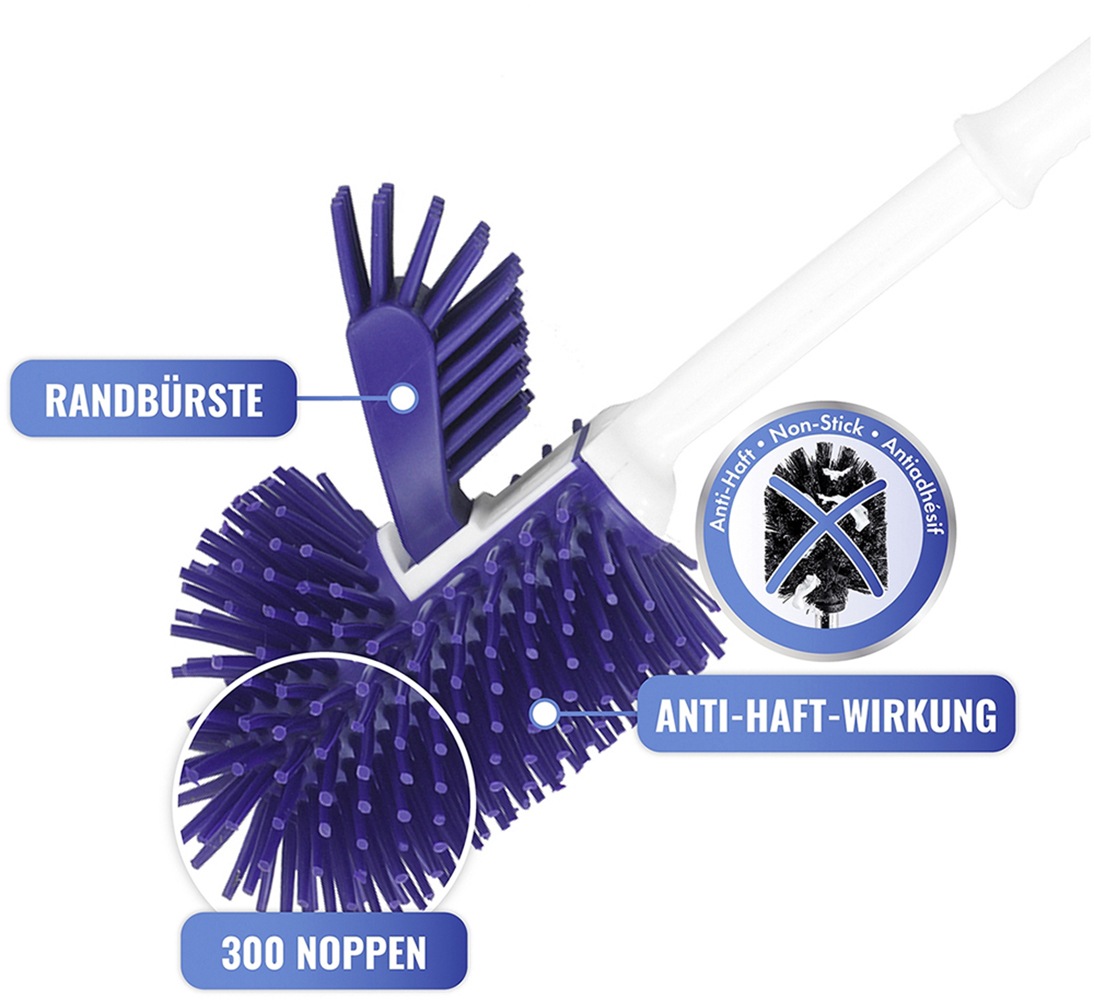 Maximex WC-Garnitur »Hygiene-Set«, 2 St., aus Polypropylen-thermoplastisches Gummi (TPR), WC-Bürstenhalter, Klobürsten mit Randbürste und Anti-Haft-Wirkung