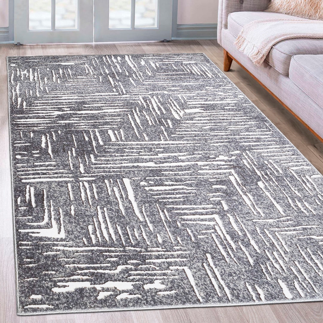 Teppich OTTO HOME "Navid" Gr. 4, grau, B:160cm H:9mm L:230cm, Kunstfaser, Teppiche, Teppich, Kurzflor, Hoch-Tief-Struktur, 3D-Design, modern, pflegeleicht