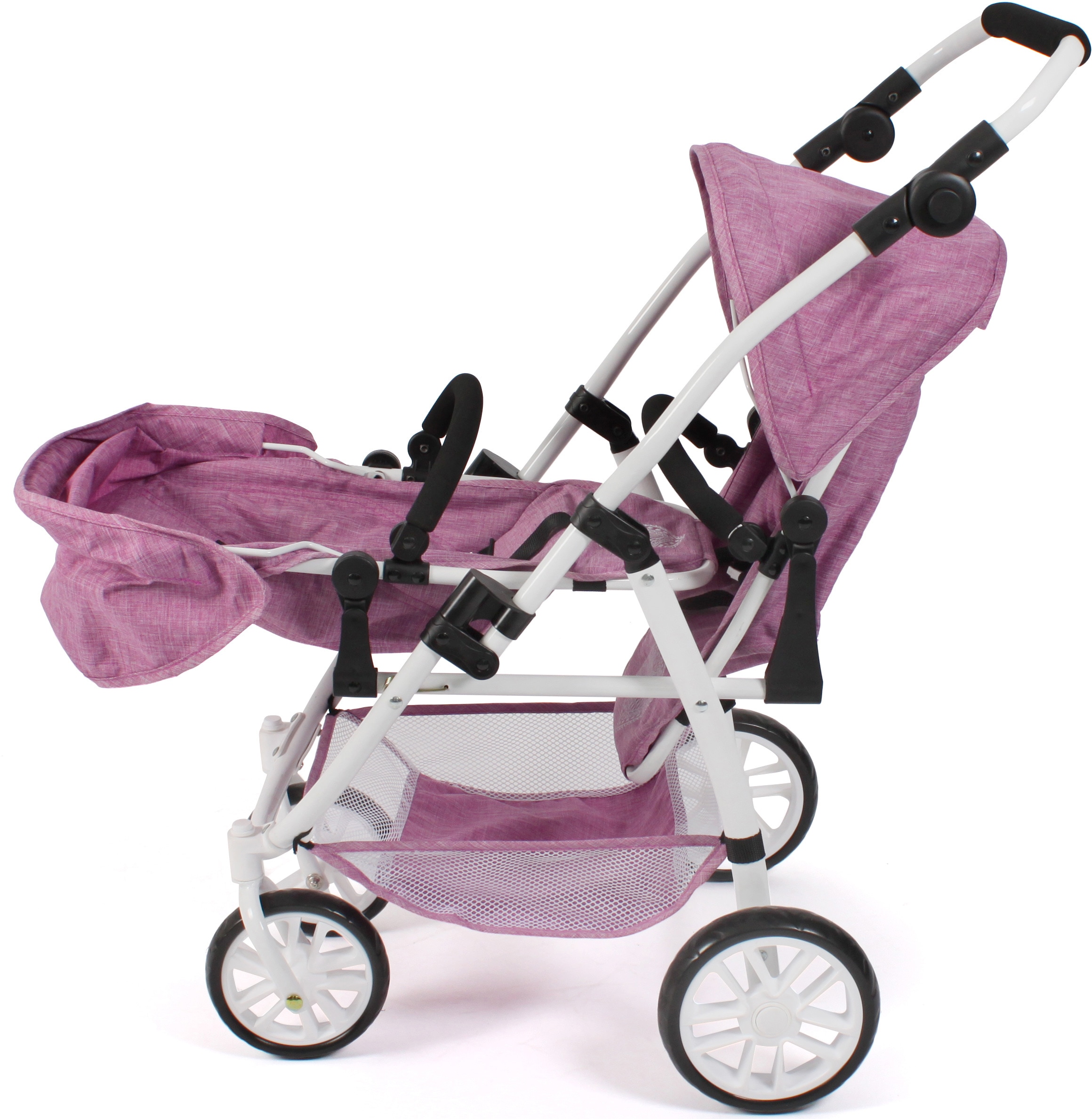 CHIC2000 Puppen-Zwillingsbuggy »Vario, Jeans Pink«