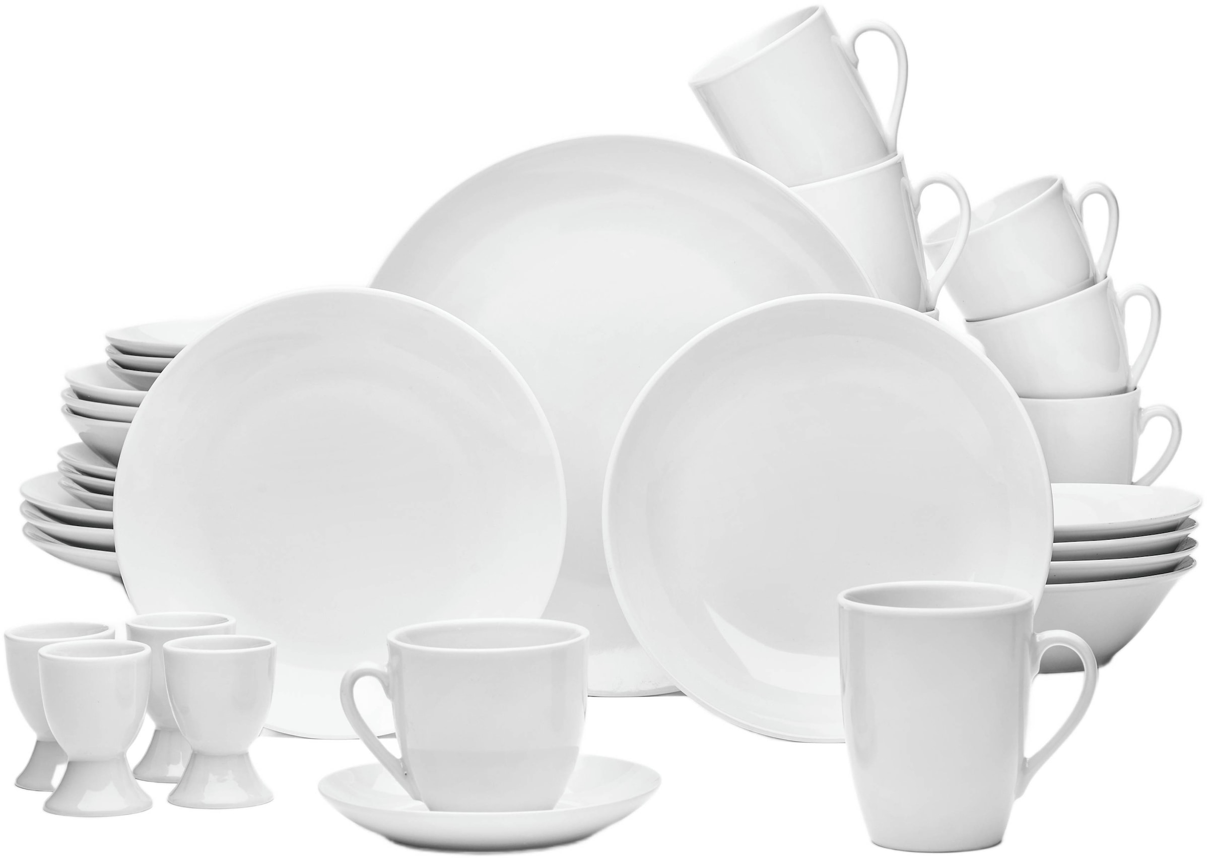 van Well Kombiservice "Geschirr-Set Ronda, 32-teilig" rund, weiß, spülmasch günstig online kaufen