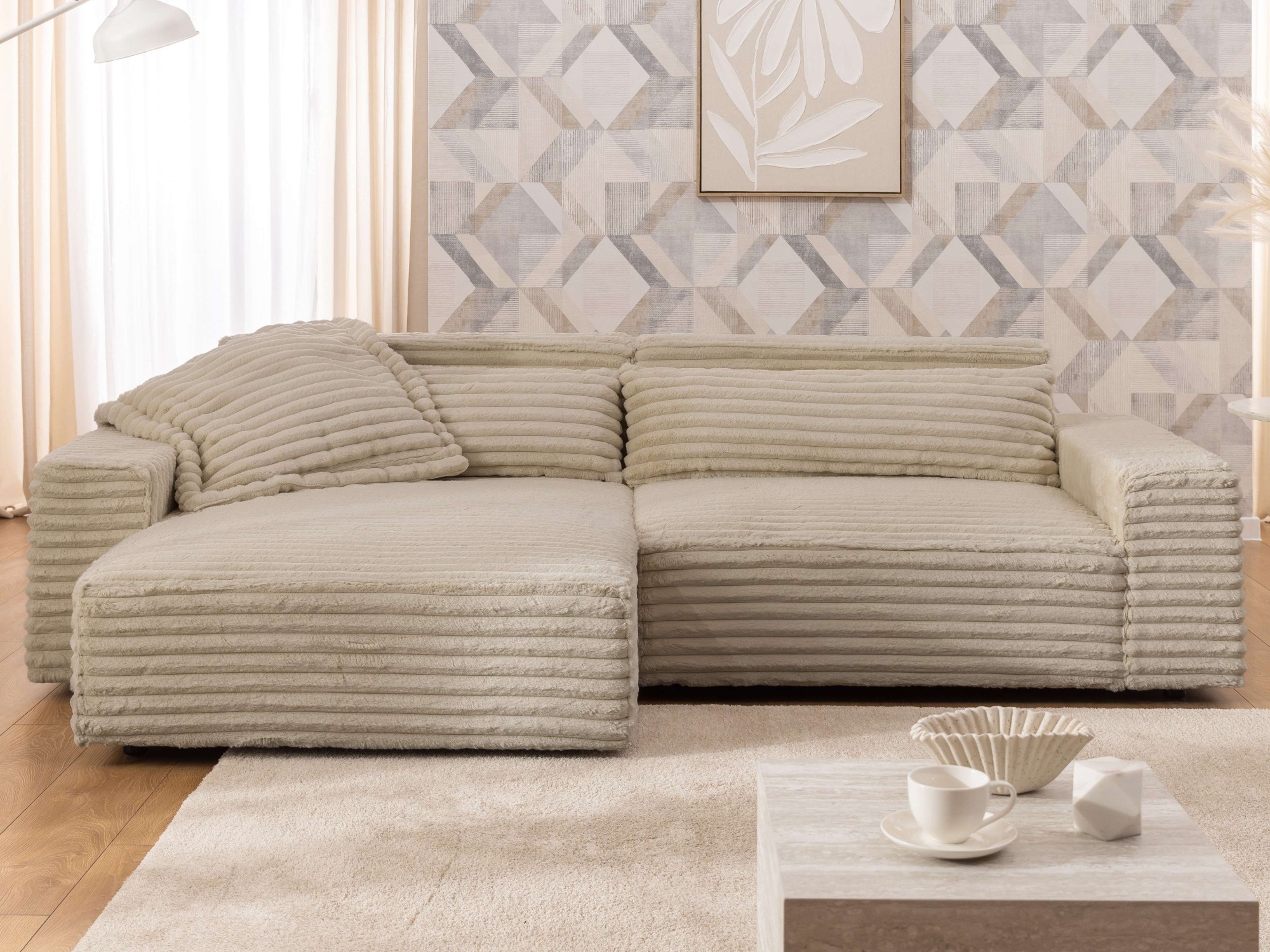 OTTO home Ecksofa "KINLEE Design-Sofa mit Recamiere rechts/links, Maße B/T/ günstig online kaufen