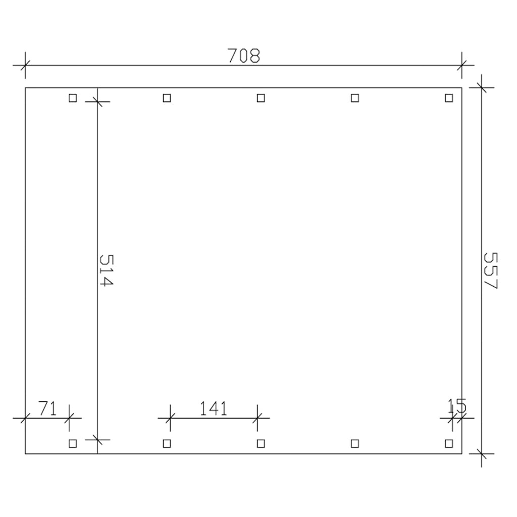 Skanholz Doppelcarport »Friesland«, Holz, 514 cm, grün