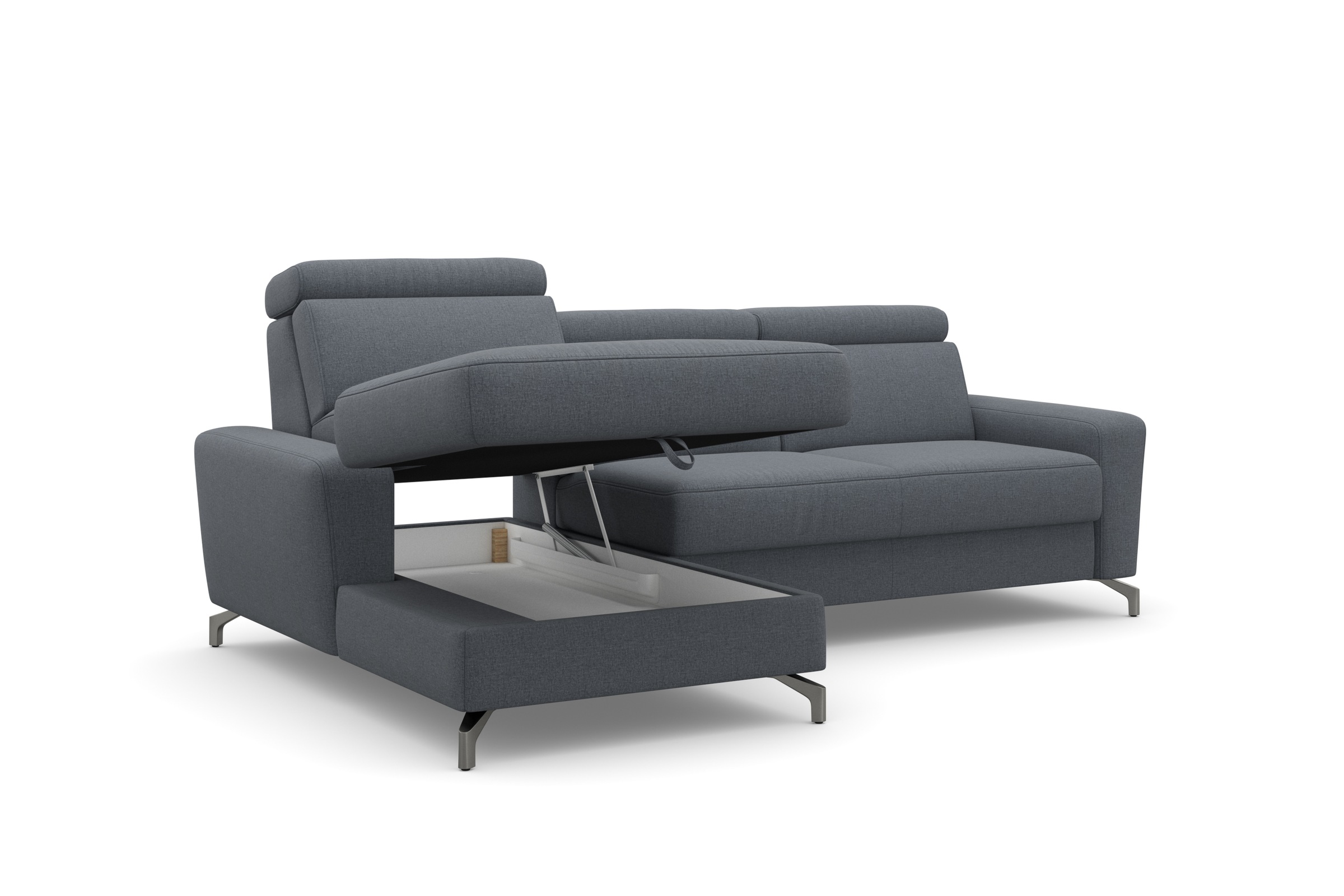 sit&more Ecksofa »Scarlett L-Form«, inklusive Kopfteilverstellung, wahlweise mit Bettfunktion, Bettkasten