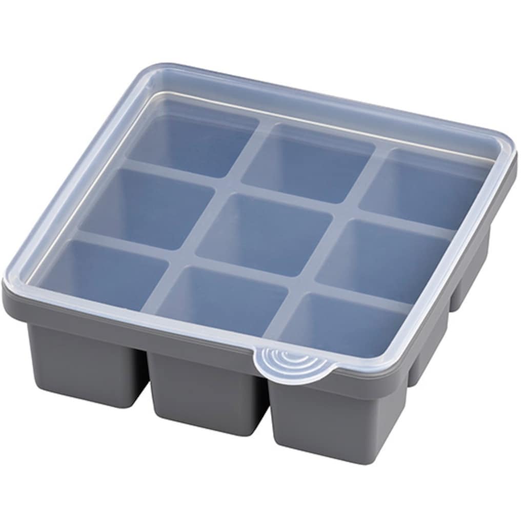 APS Eiswürfelform, (Set, 2 St.), inkl. transparentem Deckel, 4x4x4 cm, für bis zu 9 Eiswürfel