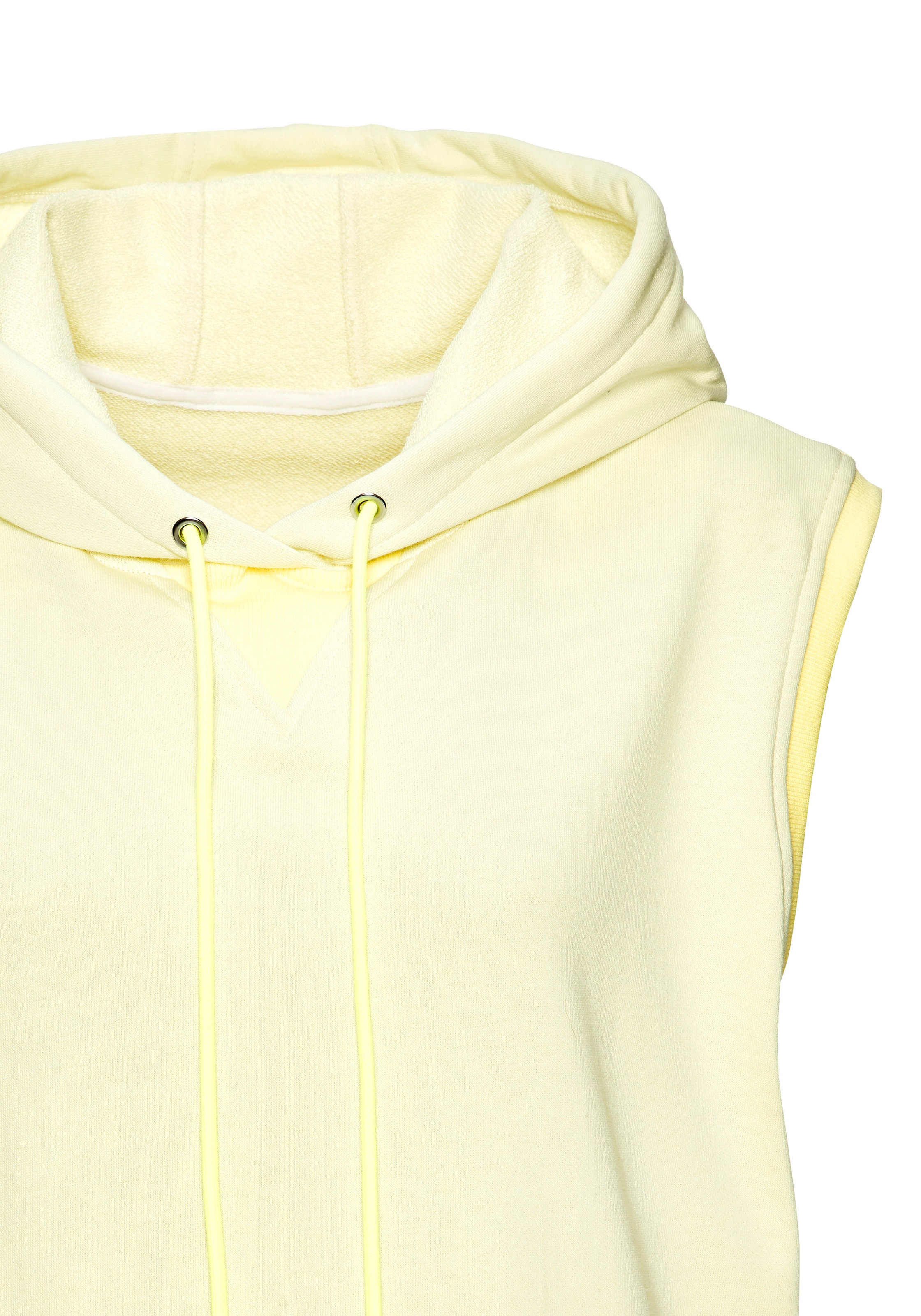 Hoodie LASCANA ACTIVE, Damen, Gr. M (40/42), gelb (buttermilchgelb), Obermaterial: 60% Baumwolle, 40% Polyester, Sweatshirts Hoodie, ohne Ärmel 3