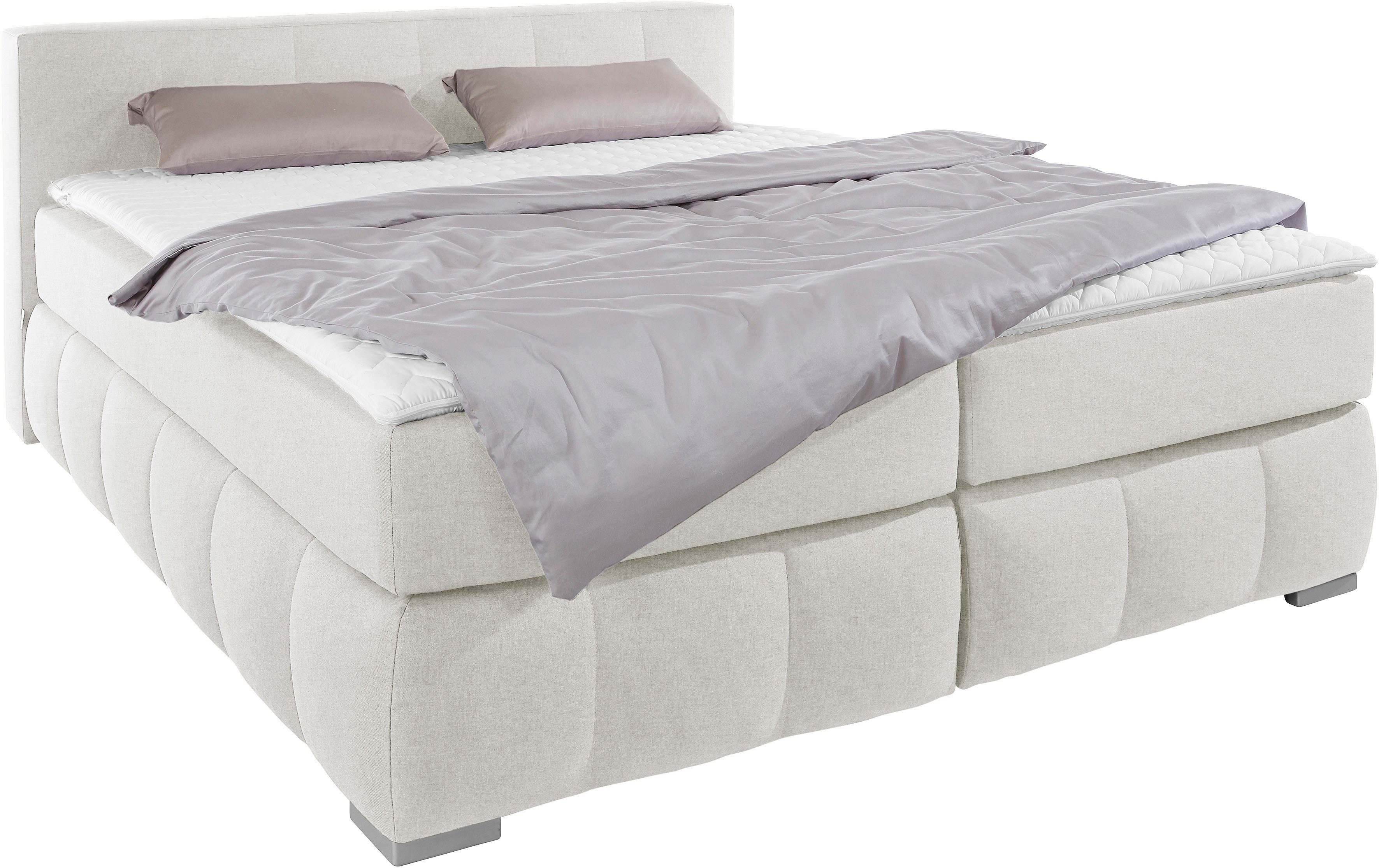 Thumbnail - Home affaire Boxspringbett "Chelles" inkl. Topper, in XXL- Überlänge 220 cm, Unterbox mit feine Wölbung