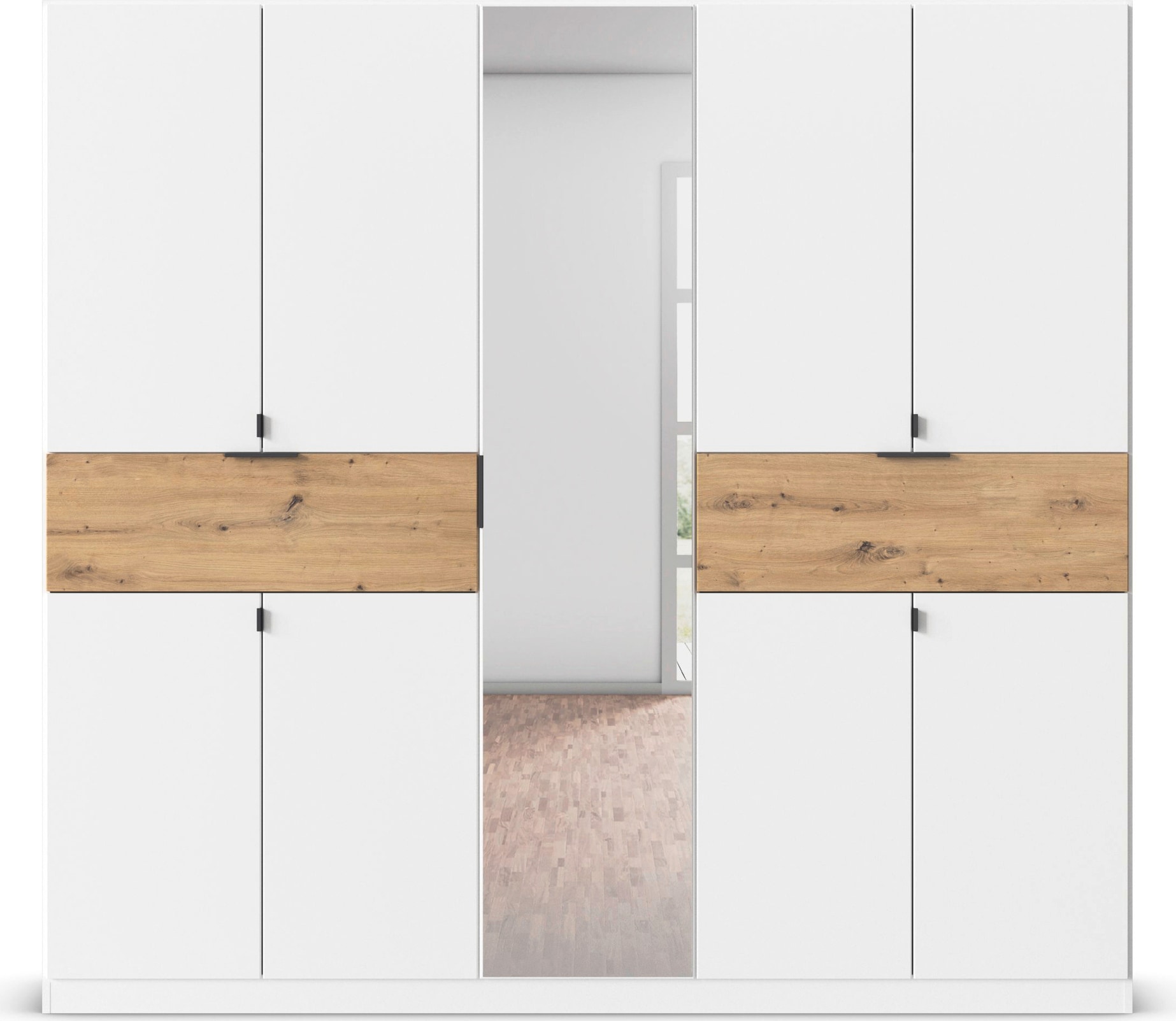 rauch Drehtürenschrank »Kleiderschrank Schrank Garderobe Wäscheschrank TICAO«, (Schubladen in der Höhe variabel positionierbar), mit 2 geräumigen Schubladen, viel Stauraum MADE IN GERMANY