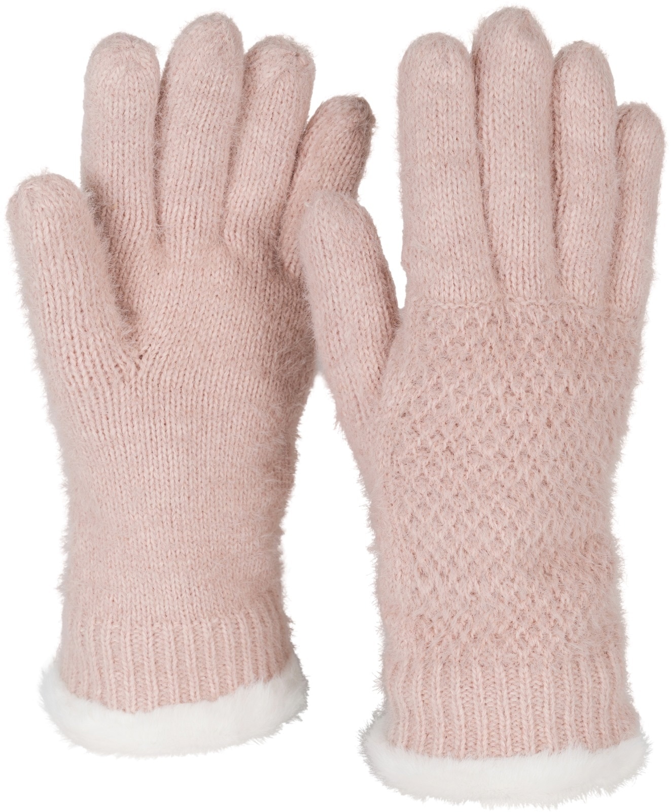 styleBREAKER Strickhandschuhe "Strickhandschuhe mit Reiskornmuster und Fleece" 2 Stk.