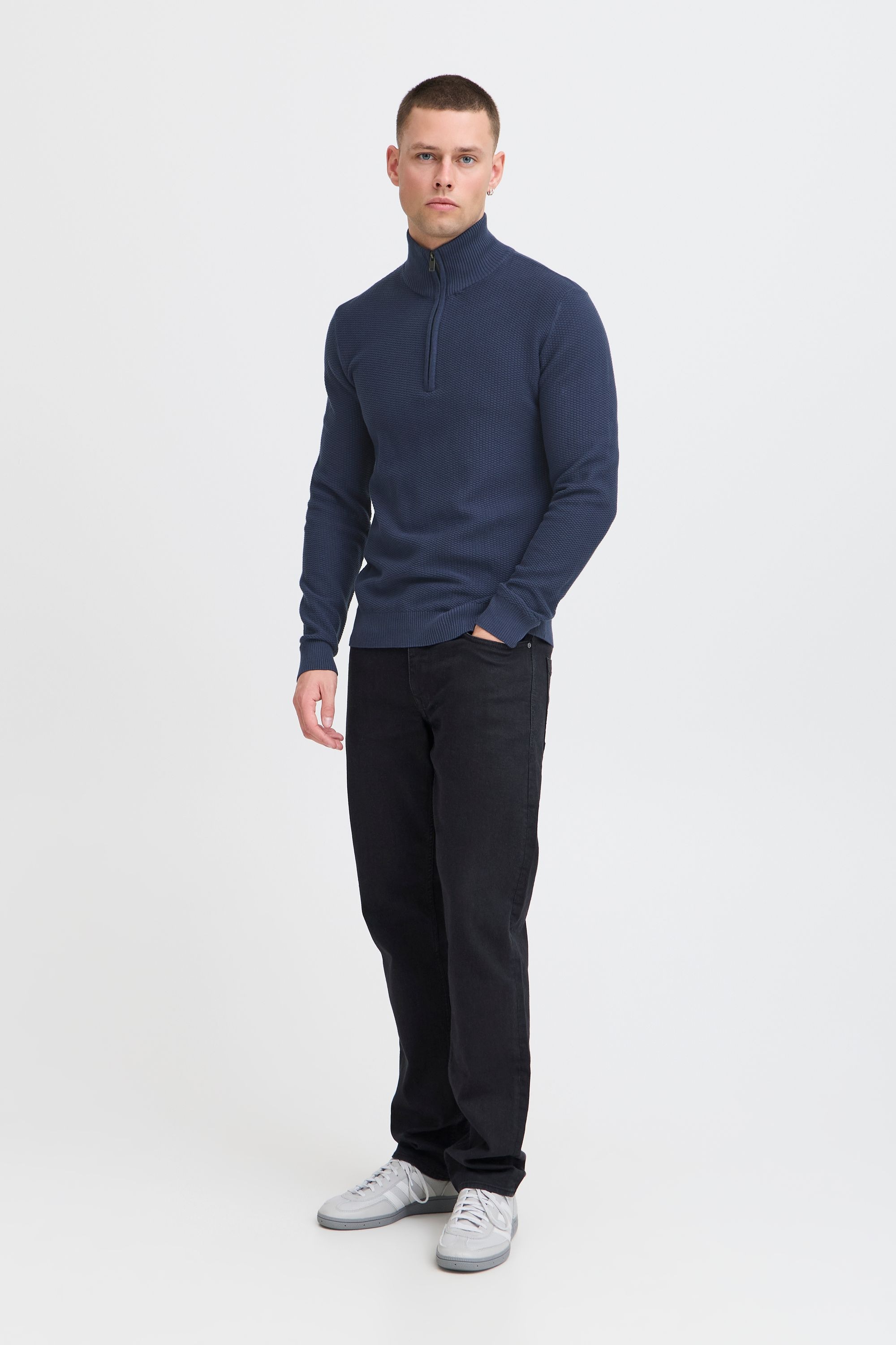 Troyer BLEND "Troyer BHPullover", Herren, Gr. S, blau (marineblaus), Obermaterial: 100% Baumwolle CO., Pullover Troyer 2