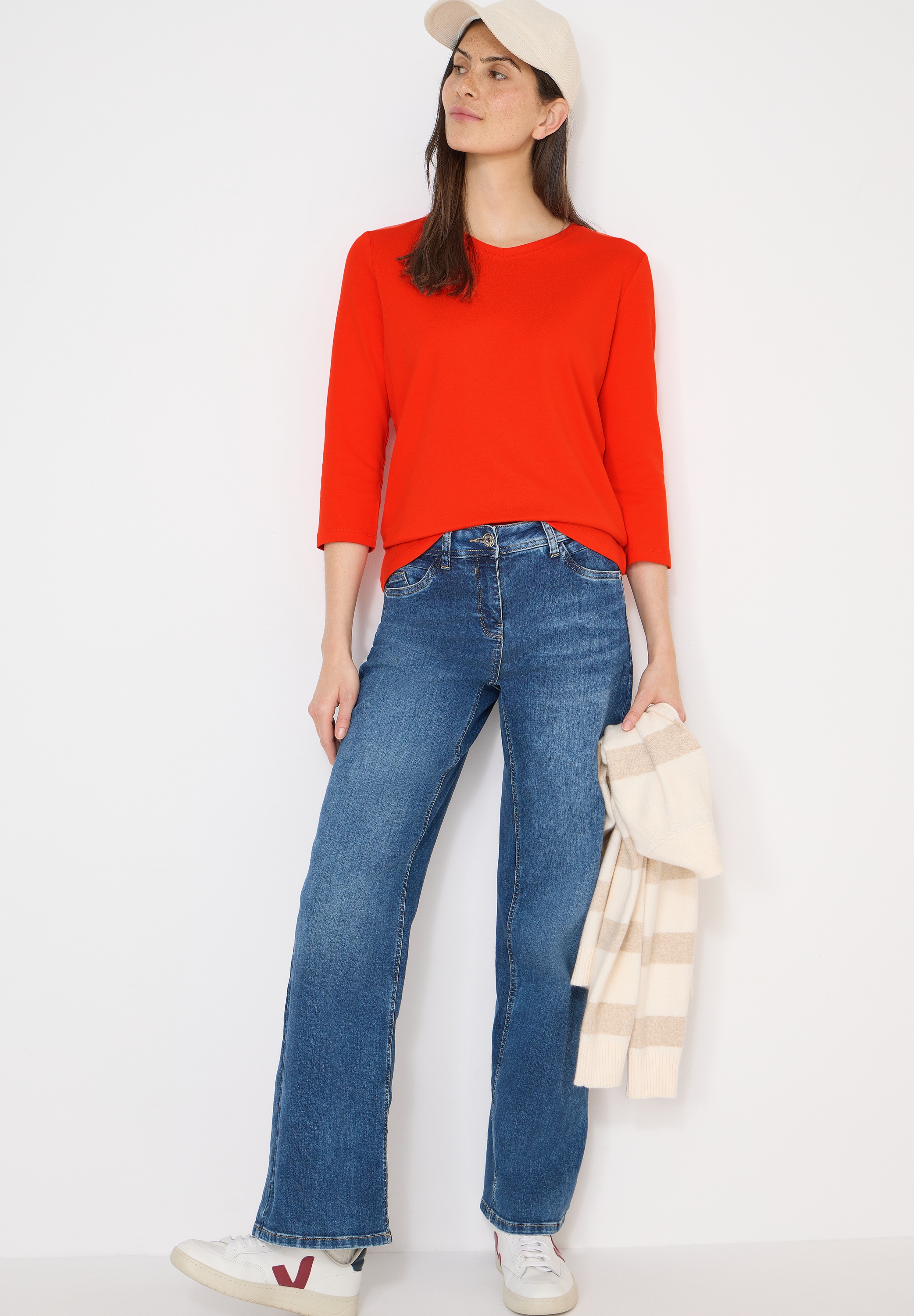 Cecil Langarmshirt aus reiner Baumwolle günstig online kaufen