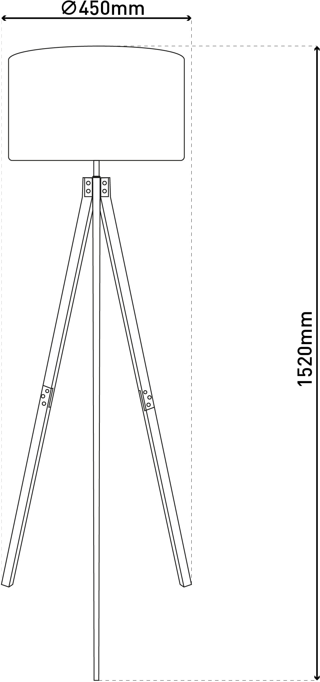 OTTO home Stehlampe »Torell« E27 1 Stk. Schirm mit Cordbezug, Dreibein aus Holz, 1x E27 exkl., Zuleitung 300cm