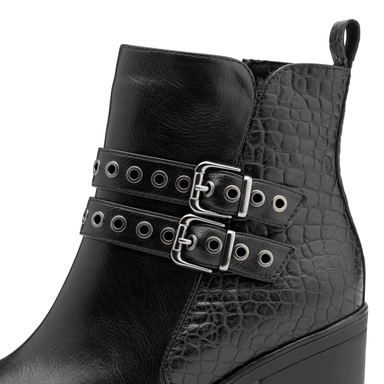 MARCO TOZZI Stiefelette, Blockabsatz, Ankleboots mit Zierschnallen und Ösen