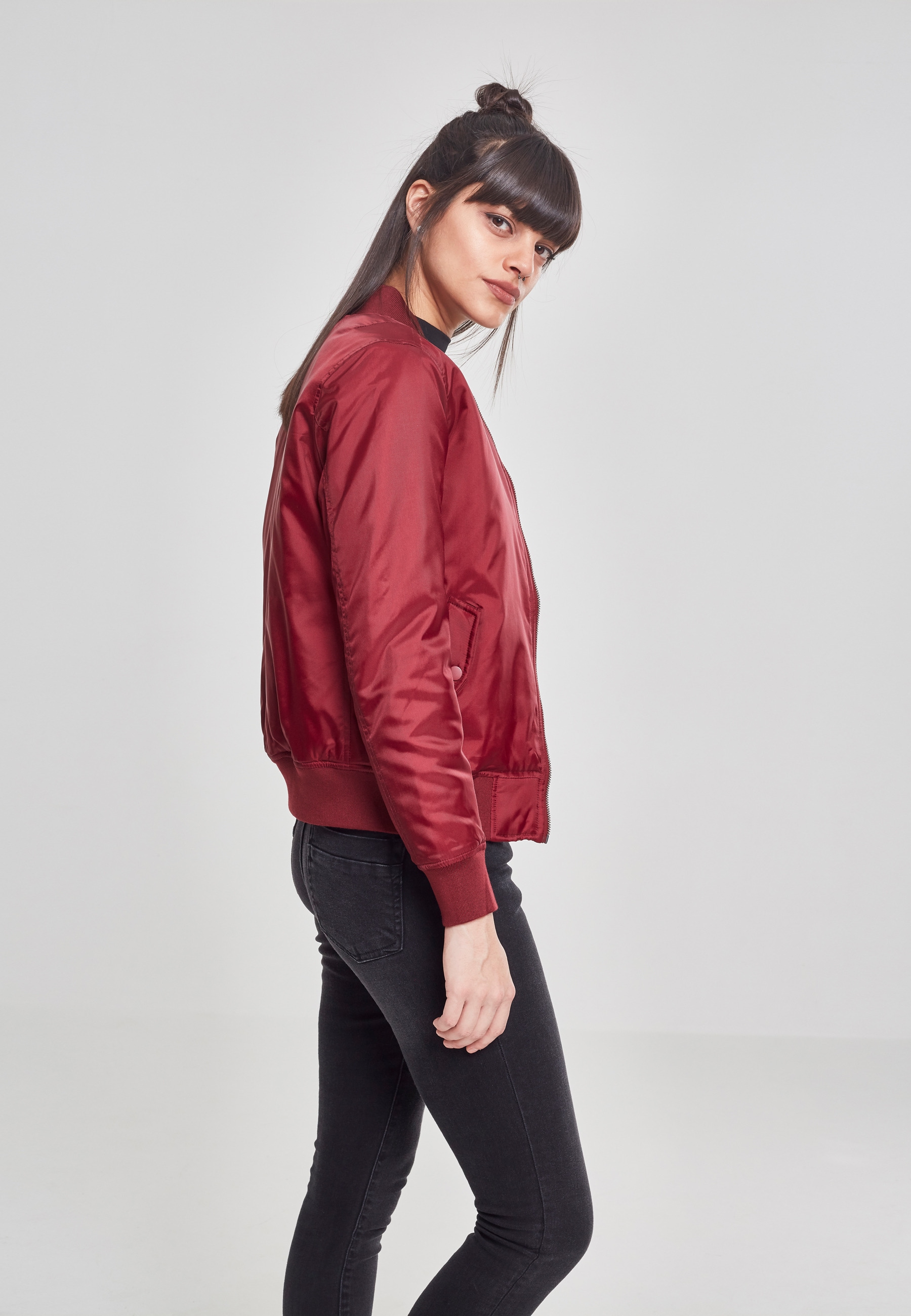 URBAN CLASSICS Allwetterjacke »Urban Classics Damen Ladies Basic Bomber Jacket« 1 Stk. tlg. ohne Kapuze