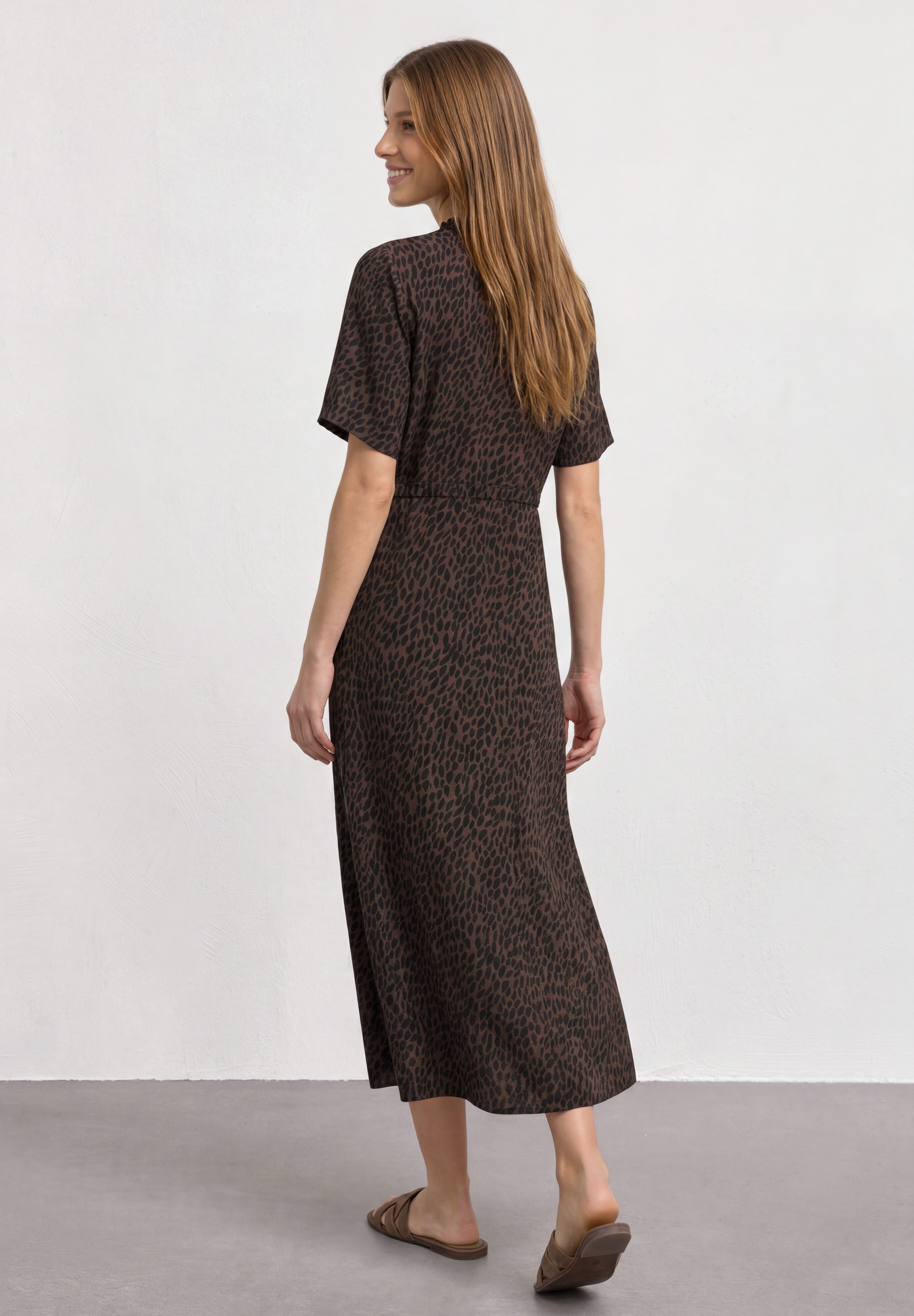 STREET ONE Midikleid Ohne Taschen mit Animal Print-Mix