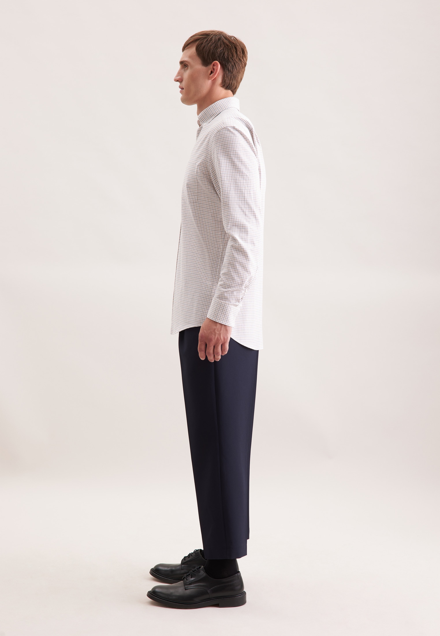 seidensticker Flanellhemd »Schwarze Rose«, Regular 1/1 Button-Down-Kragen Karo