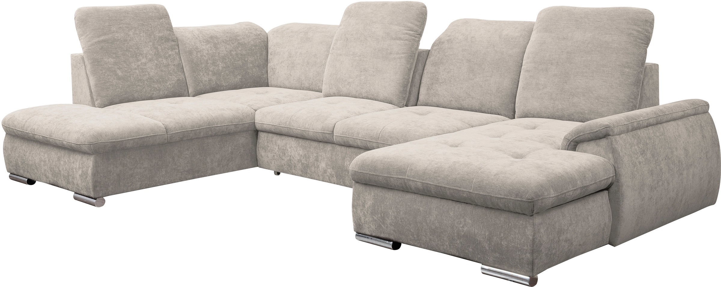 Wohnlandschaft WERK2 "Pula, modern, funktionell und gemütlich", natur, B:356cm H:105cm T:237cm, 100% Polyester, Sofas, Wohnlandschaft, verstellbare Kopfteile, mit Schlaffunktion und Bettkasten 3