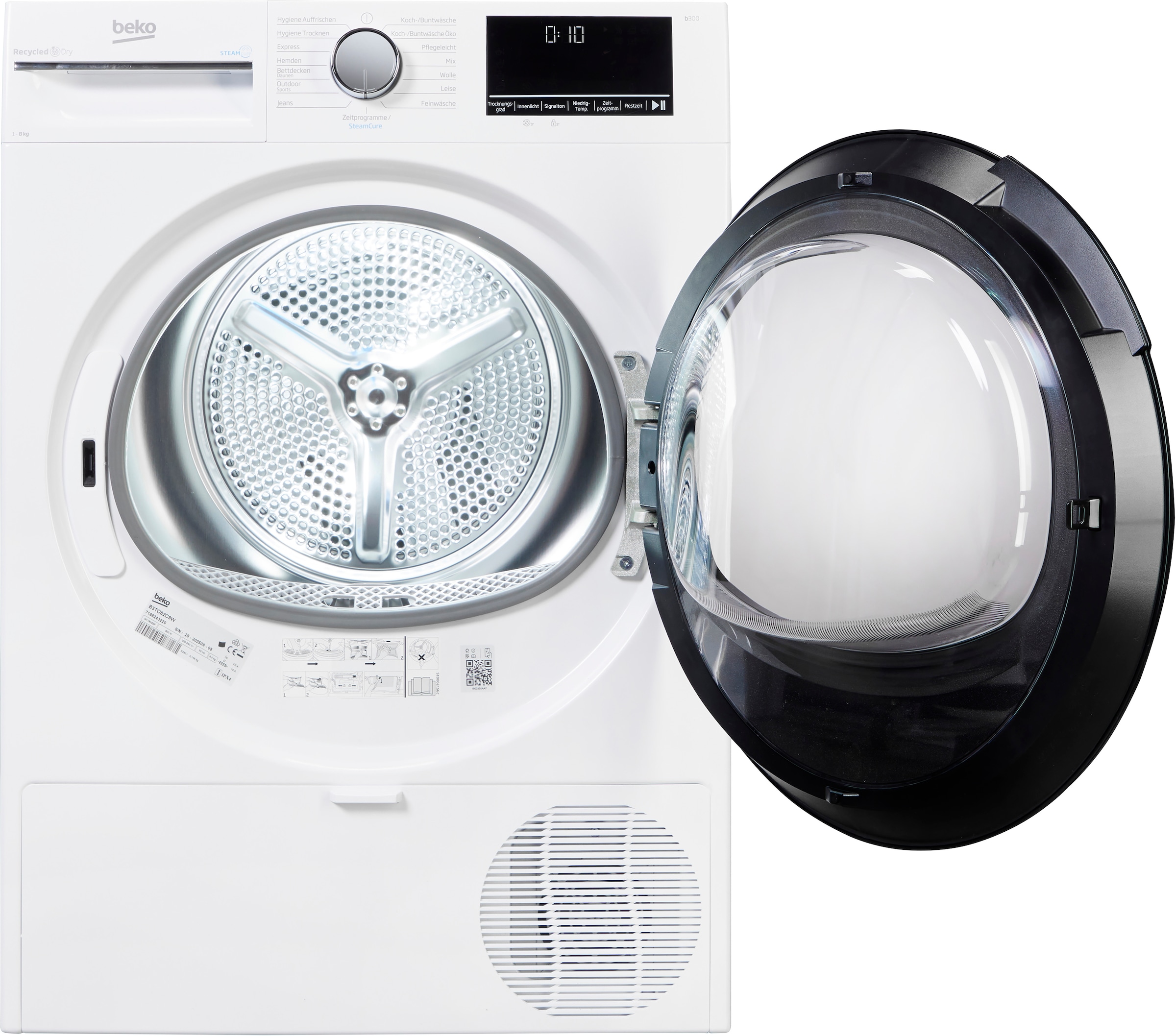 BEKO Wärmepumpentrockner »B3TO82C9W«, Multifunktionsdisplay