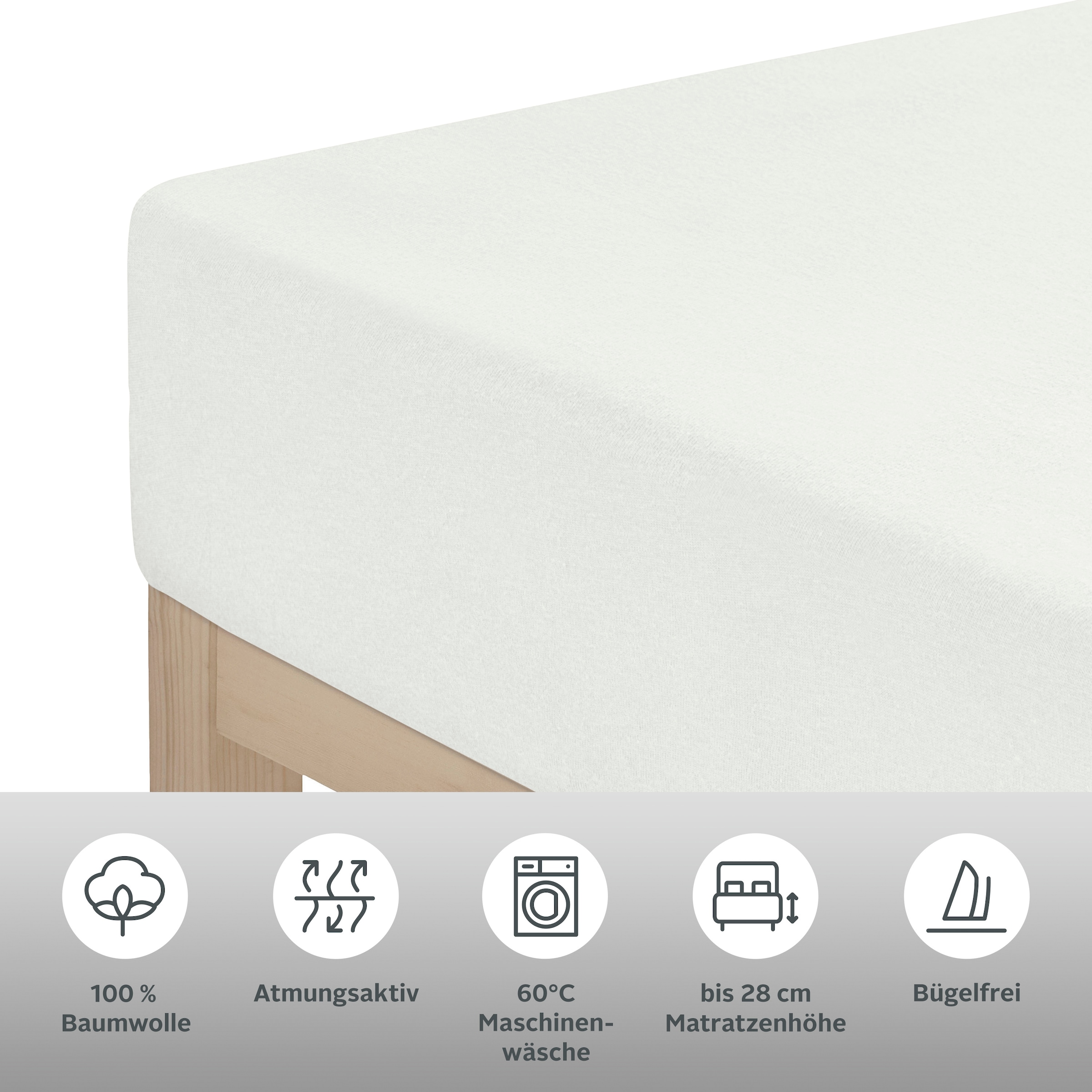 OTTO home Spannbettlaken »BLACKBERRY in PREMIUM und BASIC Qualität, 100% Baumwolle« für hohe Matratzen bis 28 cm, Bettlaken, Spannbetttuch, Boxspring
