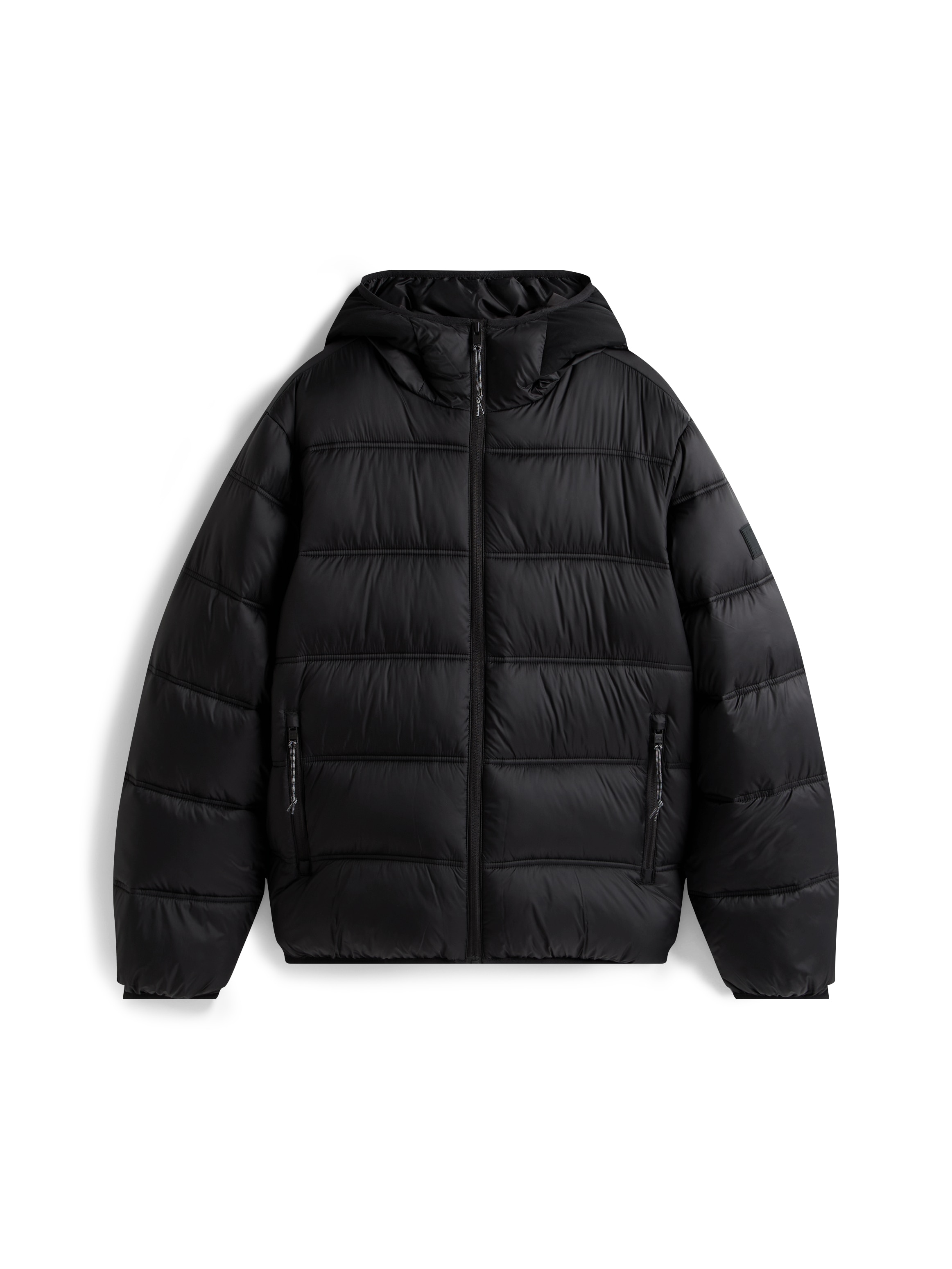 Tommy Jeans Steppjacke »HOODED LOGO PUFFER«, mit Kapuze, Daunenjacke, Übergangsjacke Regular fit mit Rundhalsausschnitt