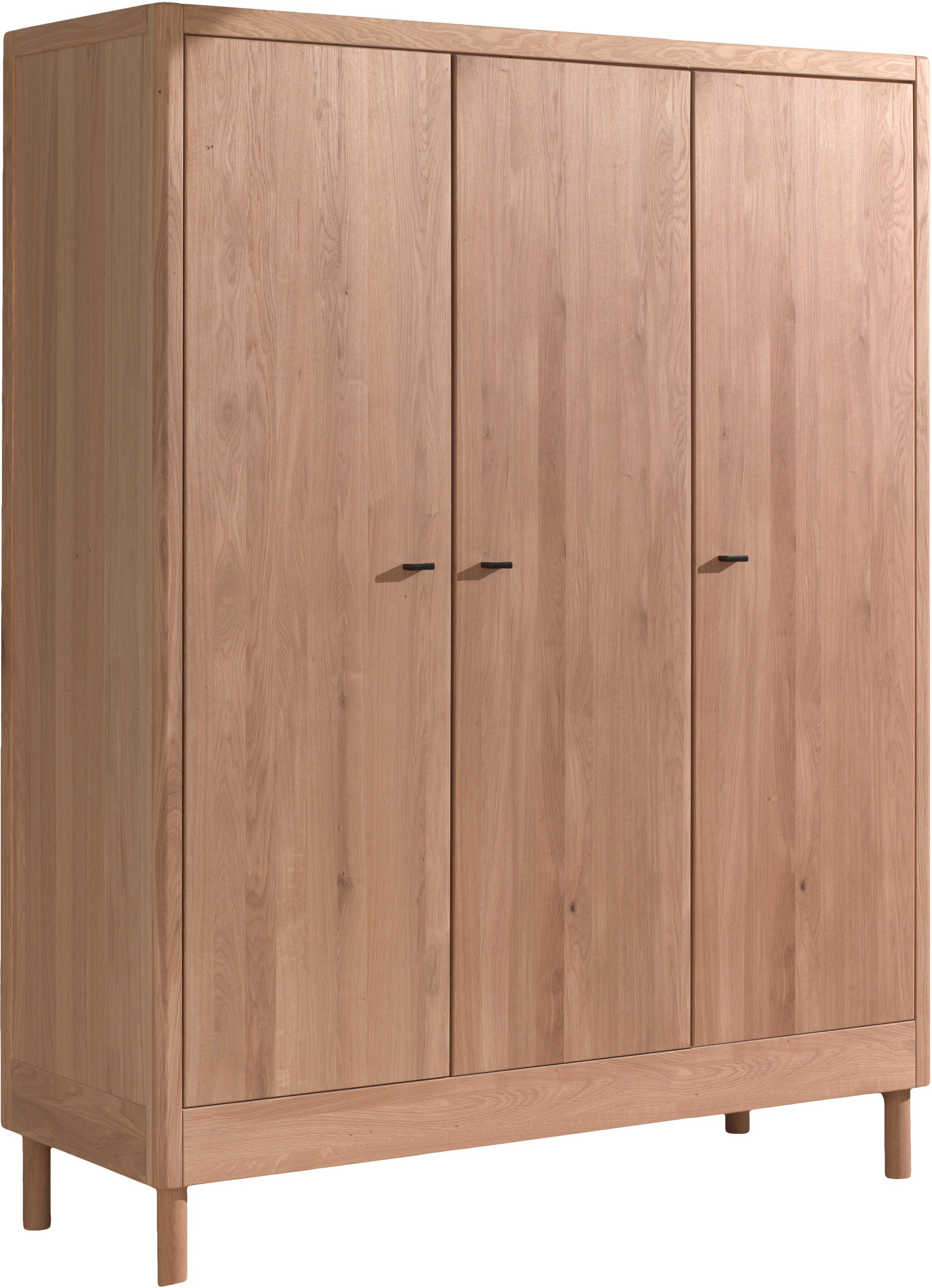 Home affaire Kleiderschrank »Forrest mit 3 Drehtüren (Soft-Close), Made in Europe, zeitloses Design«, (B/H/T ca: 145,8x190x55 cm, Massivholz in 2 Farben erhältlich), praktische Facheinteilung, viel Stauraum, hochwertige Verarbeitung