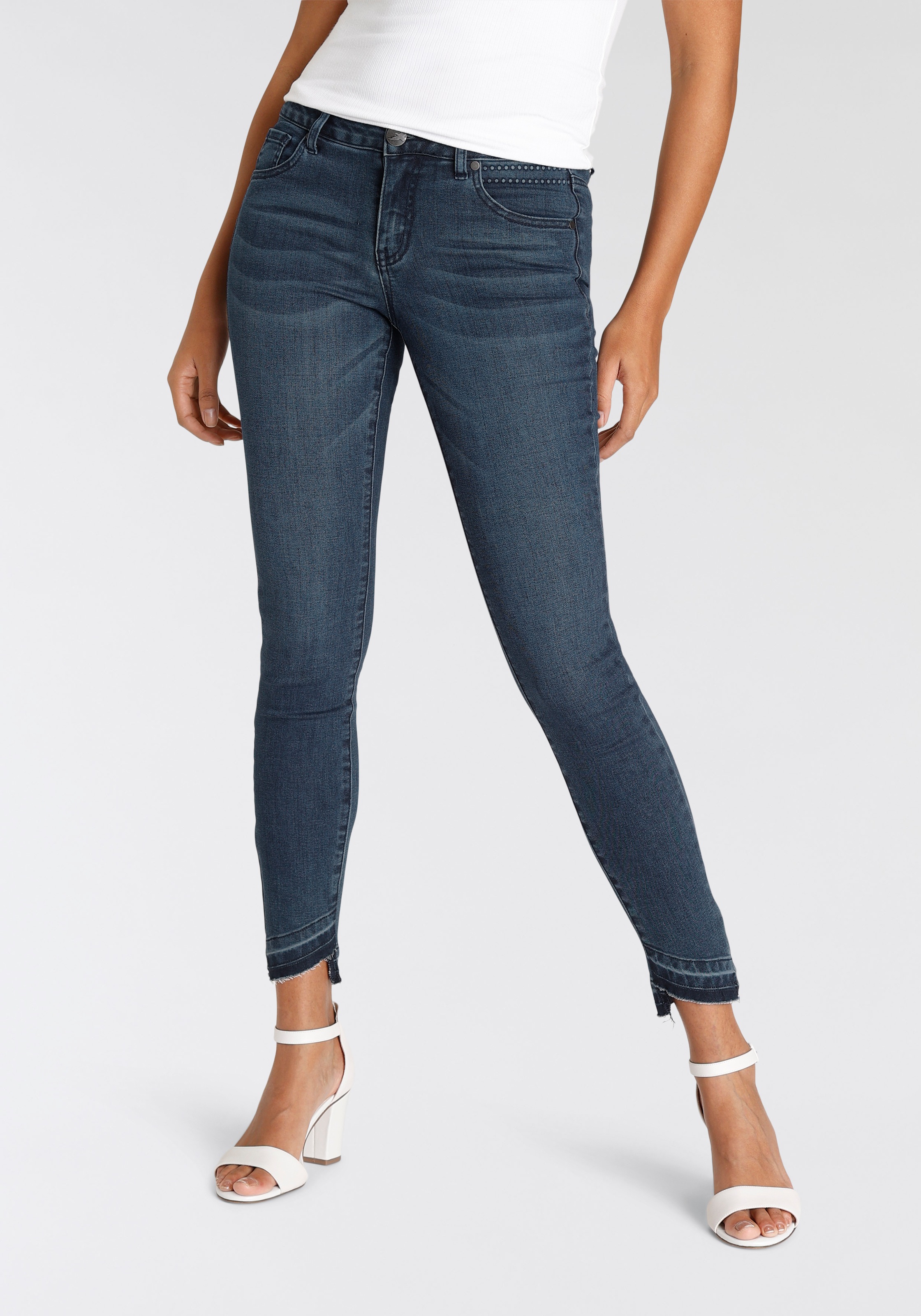 arizona -  Skinny-fit-Jeans, Mit Kontrastsaum