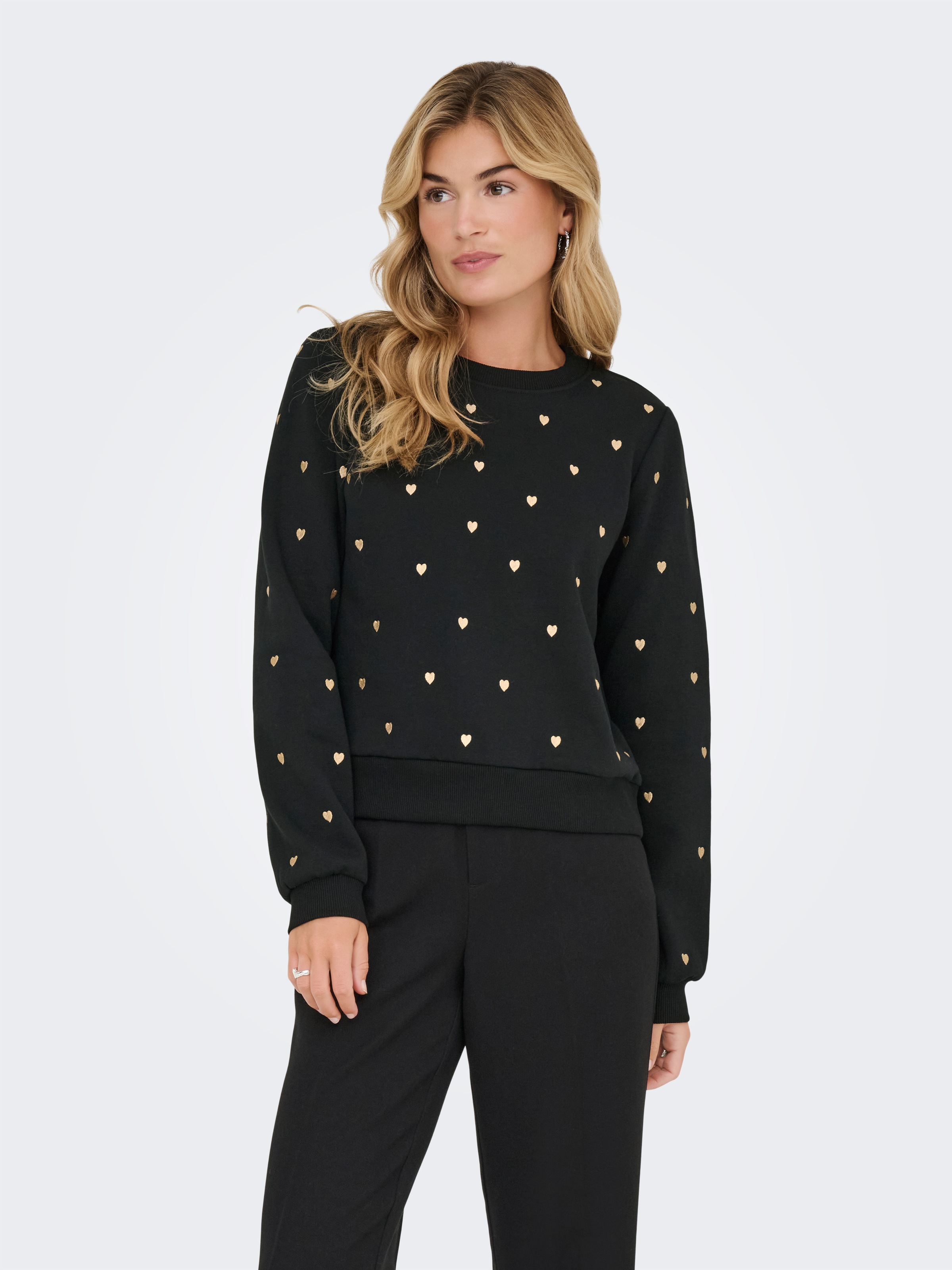ONLY Sweatshirt "ONLATIKA L/S O-NECK GLITTER EMB. BOX SWT" günstig online kaufen