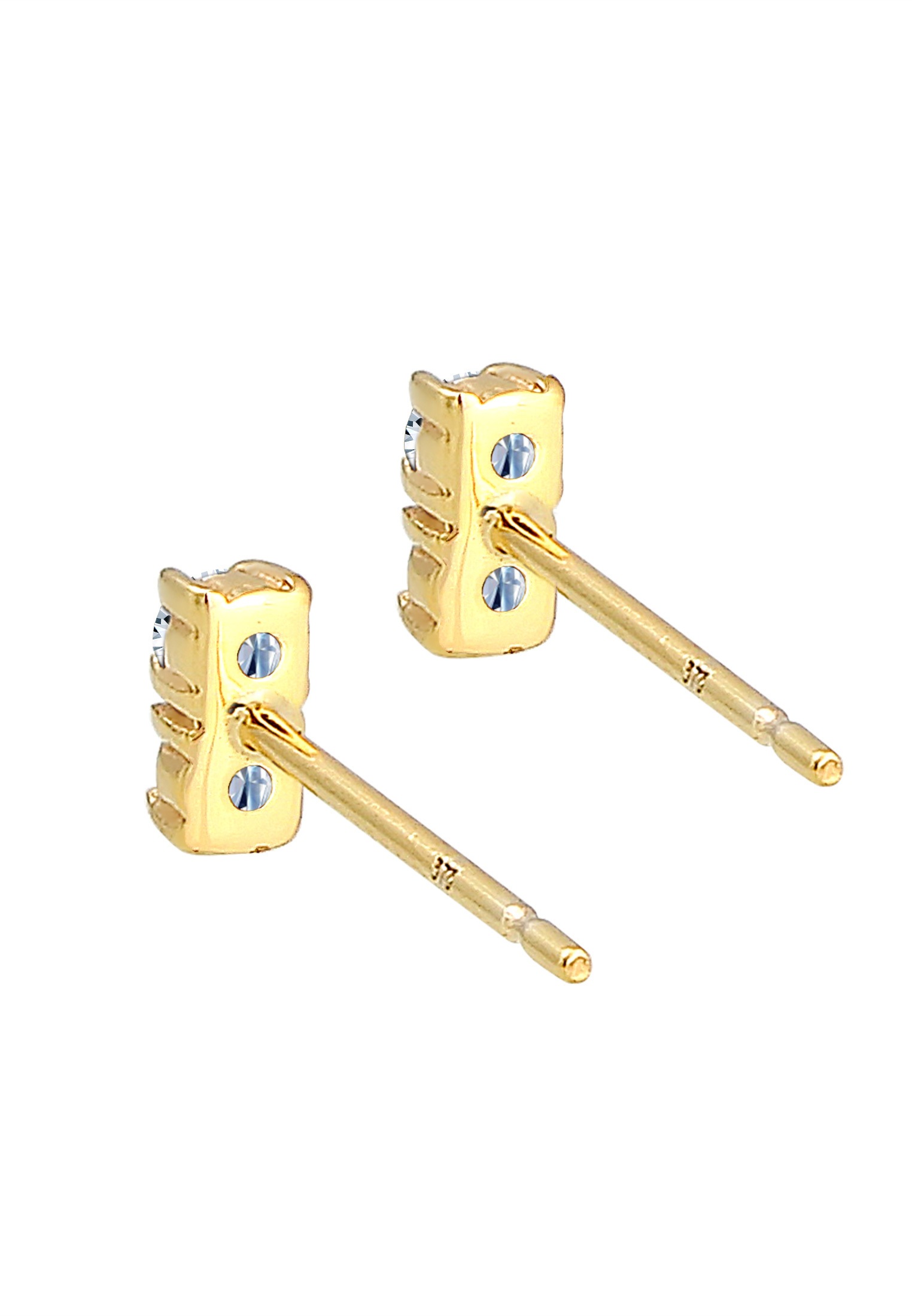 Elli DIAMONDS Paar Ohrstecker »Ohrstecker Duo Diamant (0.12 ct.) 375 Gelbgold«