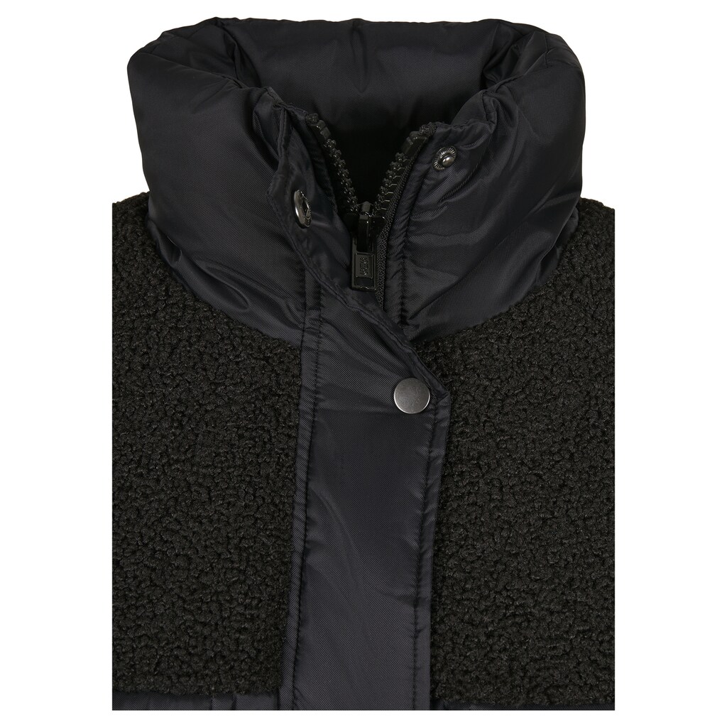 URBAN CLASSICS Winterjacke »Damen Ladies Sherpa Mix Puffer Jacket«, (1 St.), ohne Kapuze