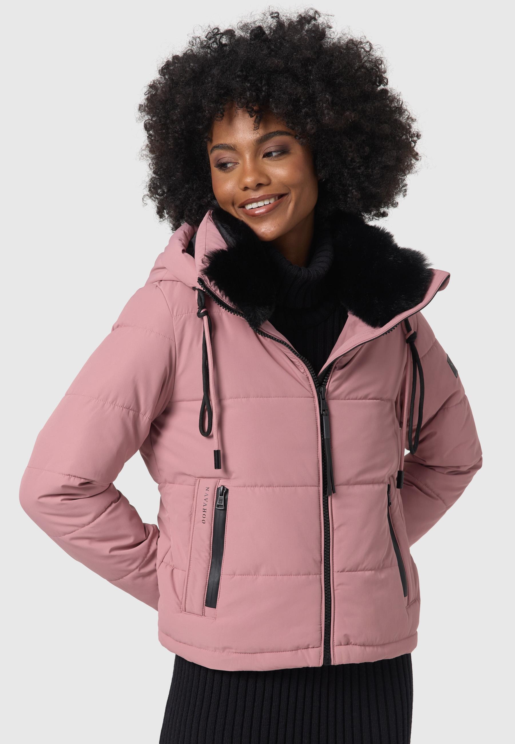 Navahoo Steppjacke »Mit Liebe XIV«, mit Kapuze, Warme gesteppte Damen Winterjacke mit kuscheligem Kragen