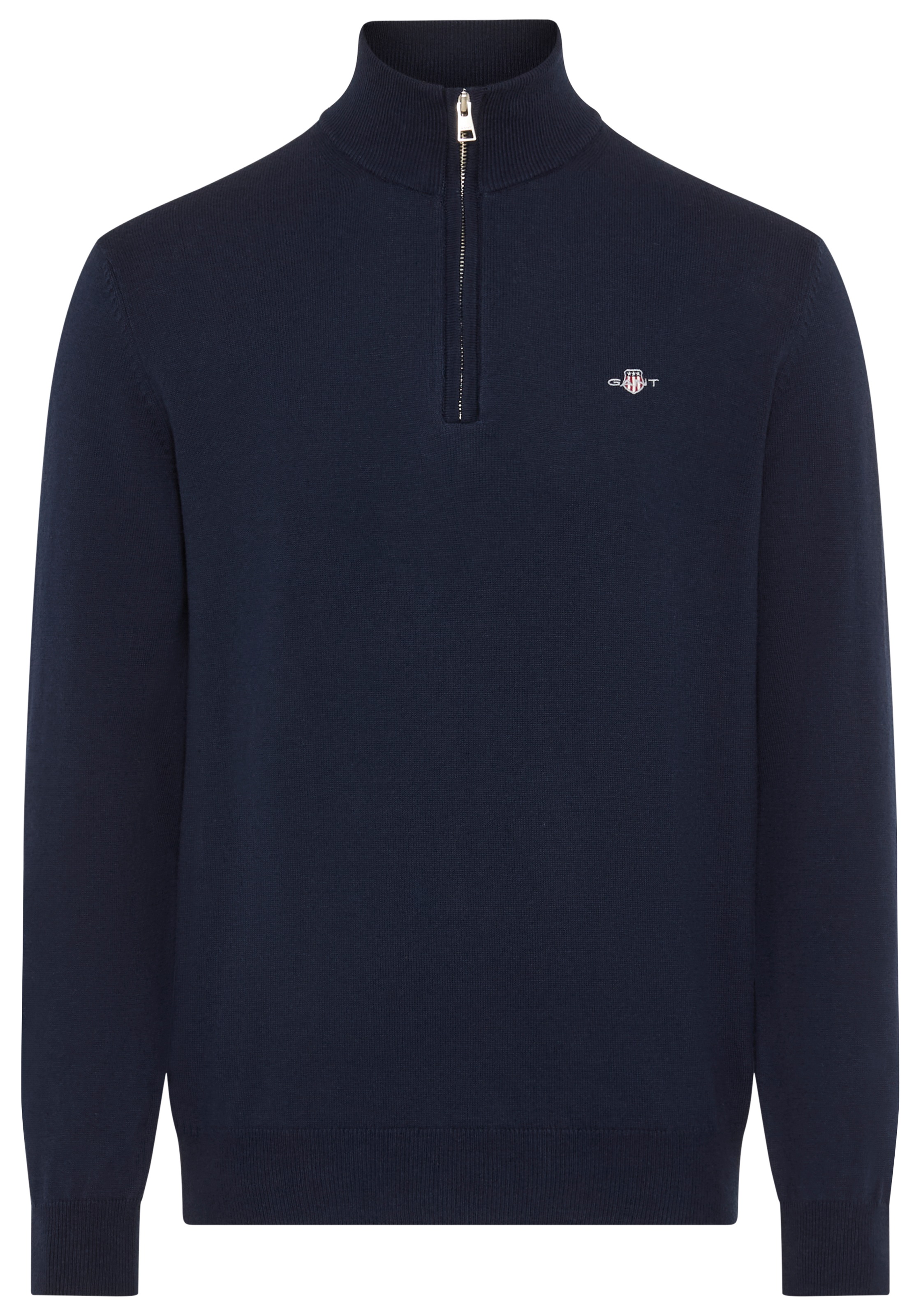 Gant Stehkragenpullover "COTTON/WOLL HALF ZIP", mit Rippstrick-Details, nor günstig online kaufen