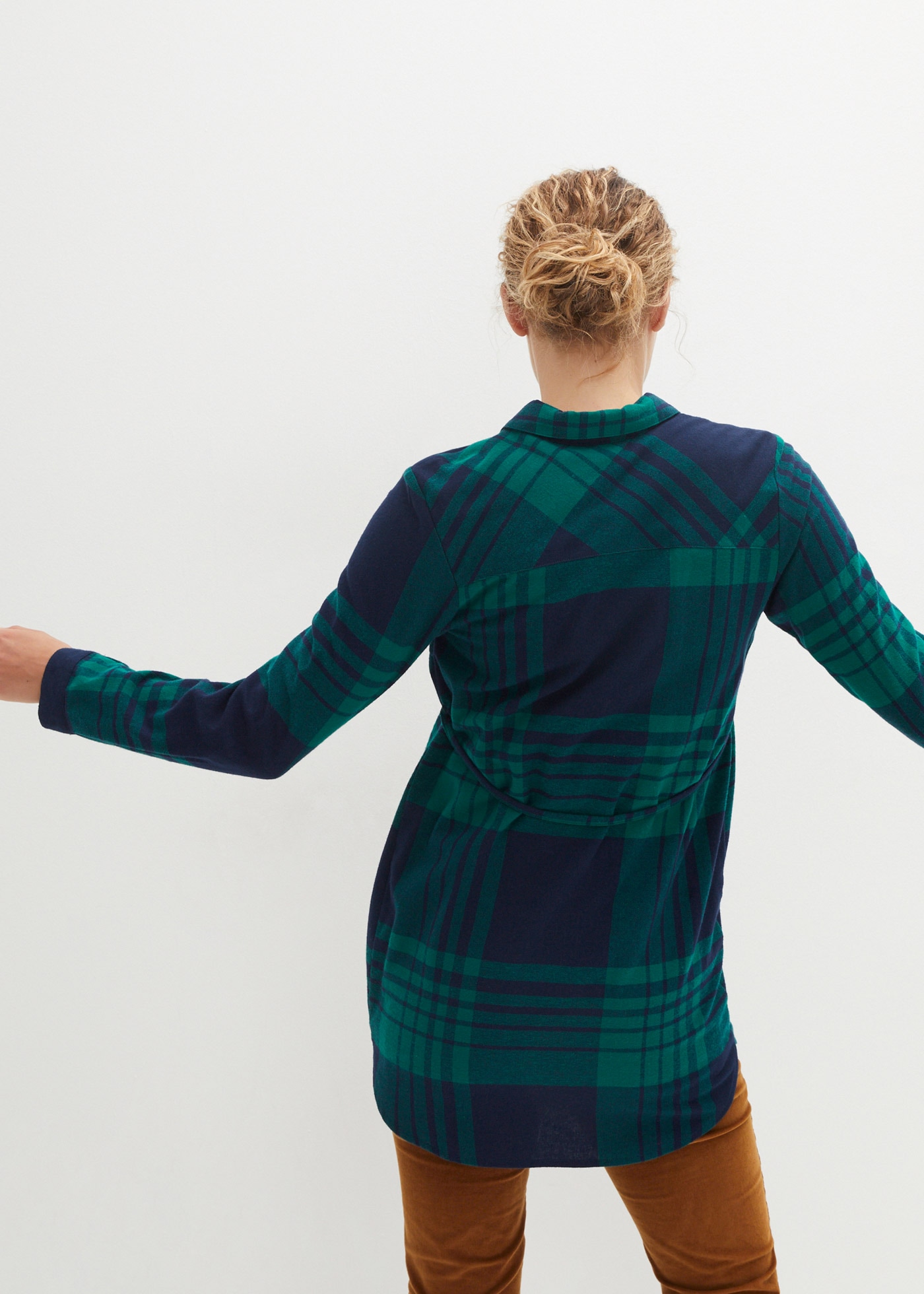 bonprix Umstandsbluse "Lange Umstandsbluse aus weichem Baumwoll-Flanell" La günstig online kaufen