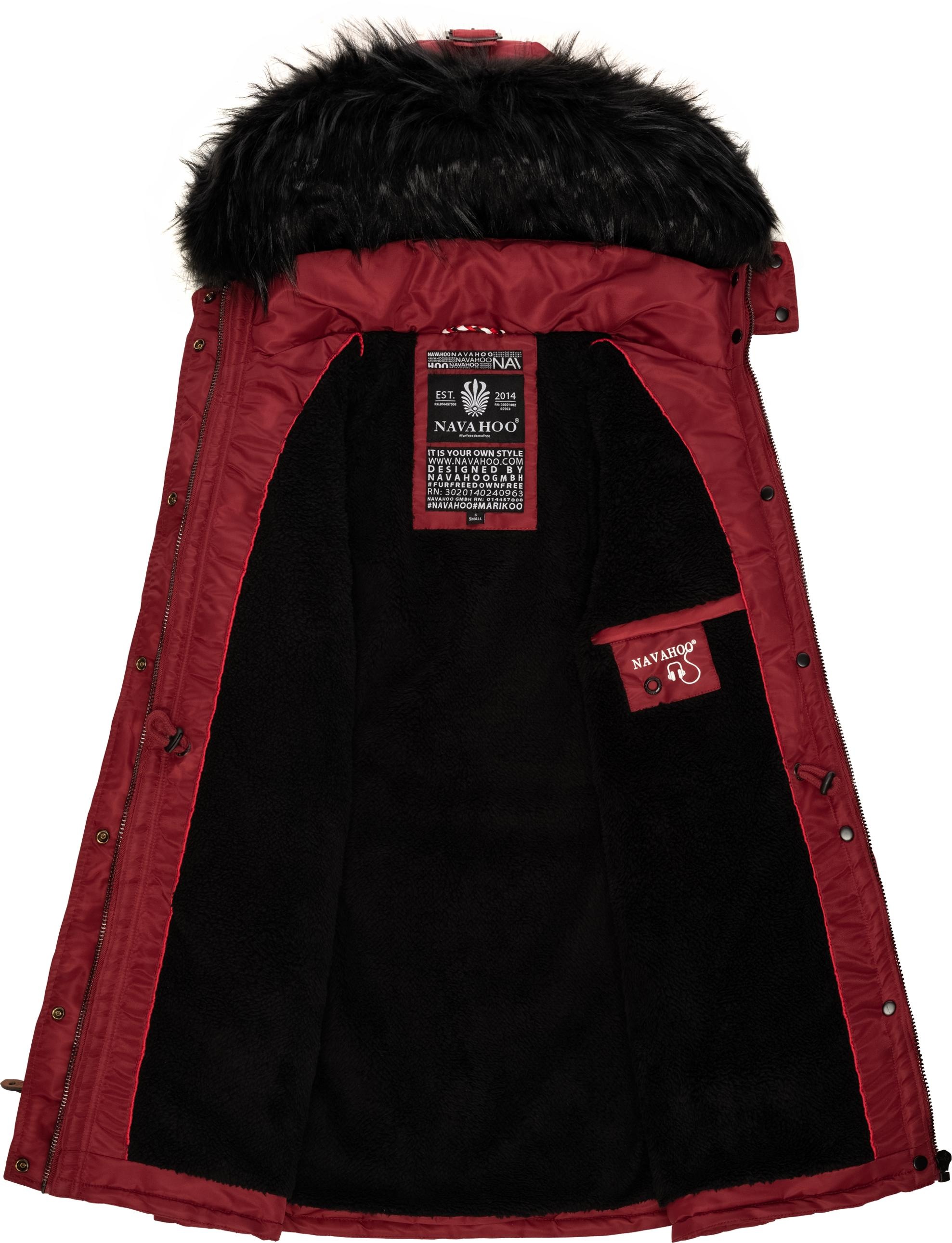Navahoo Steppmantel »Schätzchen«, warmer Winterparka mit Kunstfellkapuze
